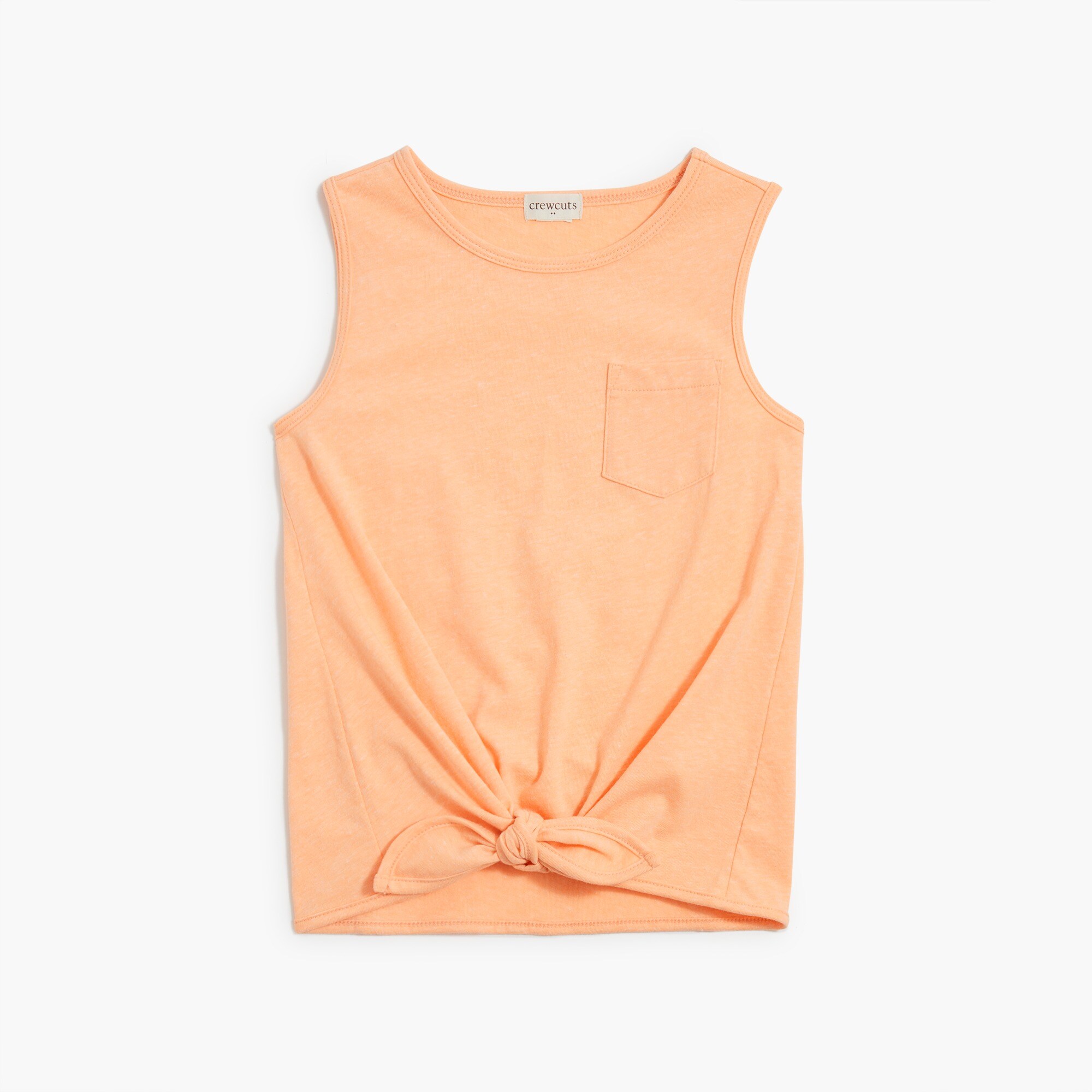 Girls' tie-front pocket tank