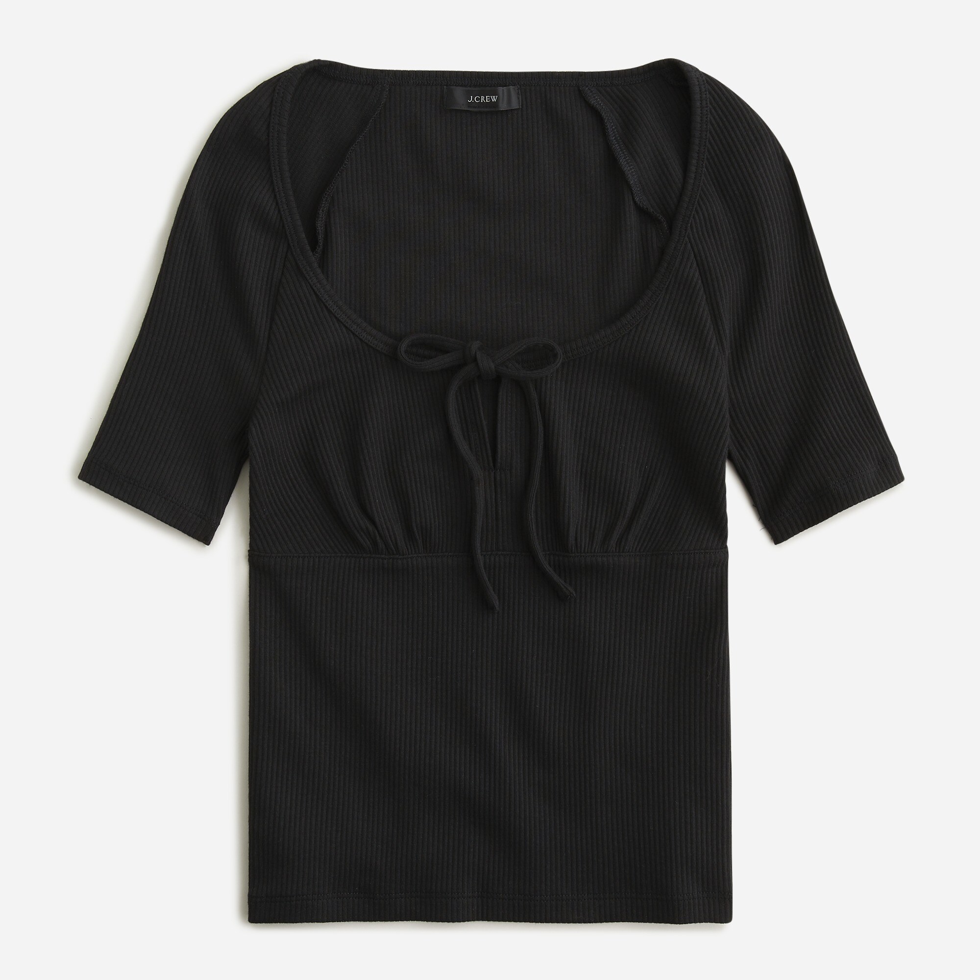 Tie-front Vintage Rib T-shirt For Women | J.Crew