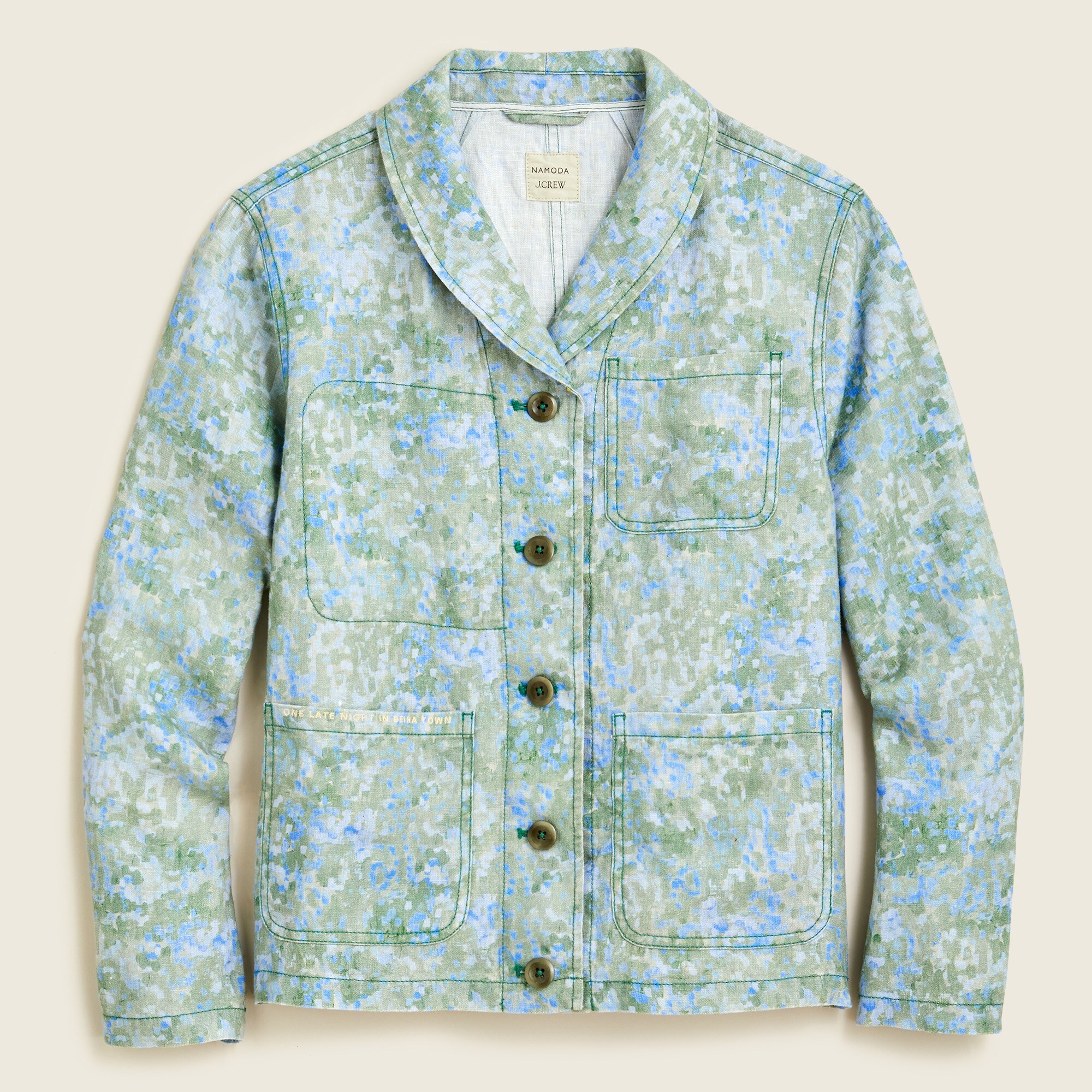 Cassi Namoda X J.Crew limited-edition chore jacket in linen canvas