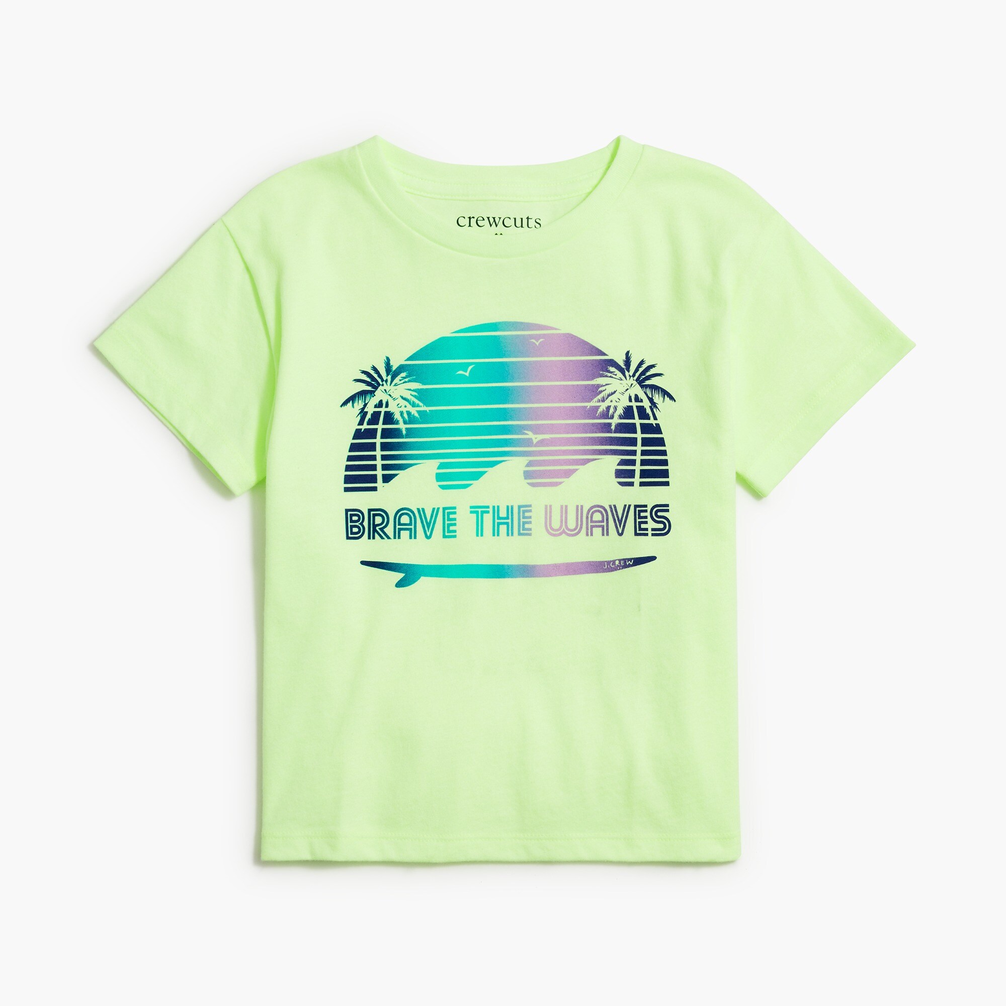Girls' "brave the waves" boxy-fit graphic tee