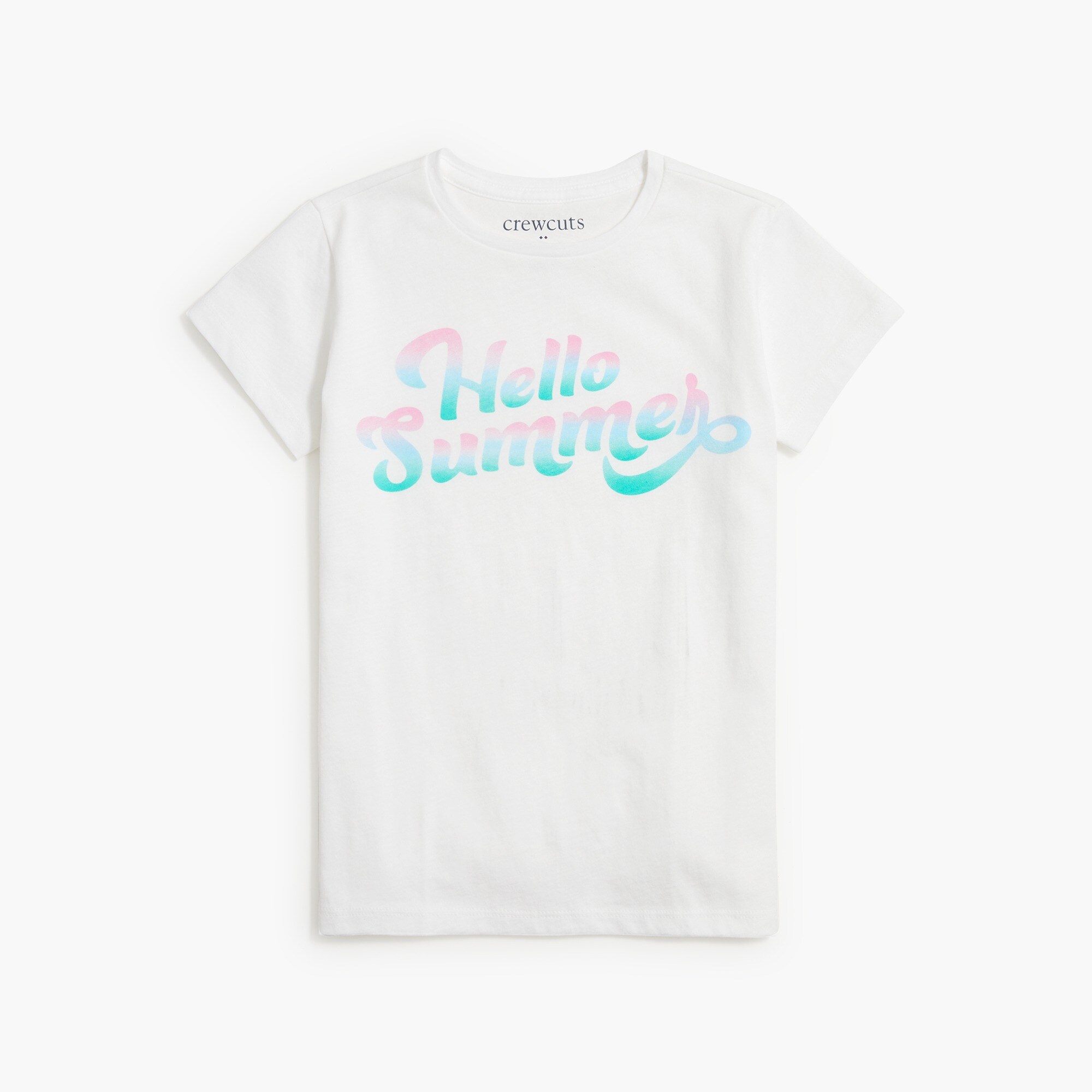 Girls' "helllo summer" graphic tee
