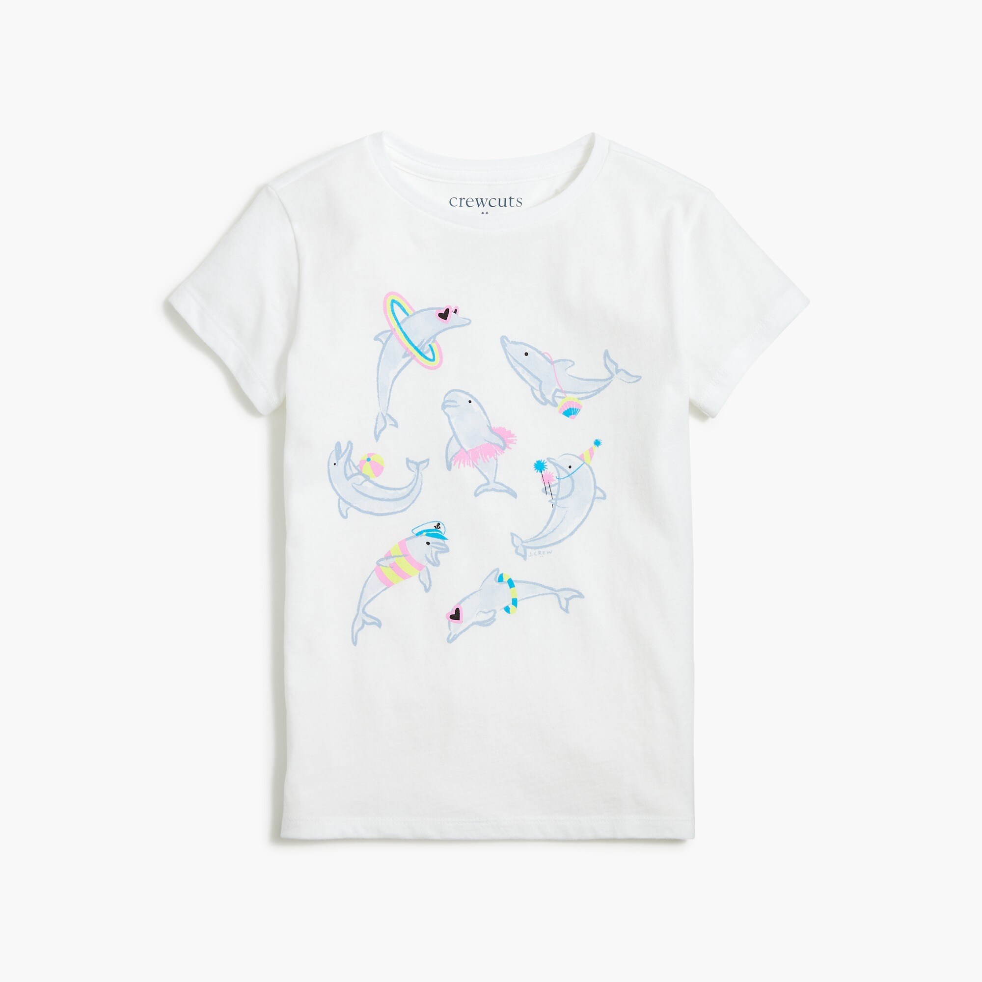 Girls' dolphin graphic tee