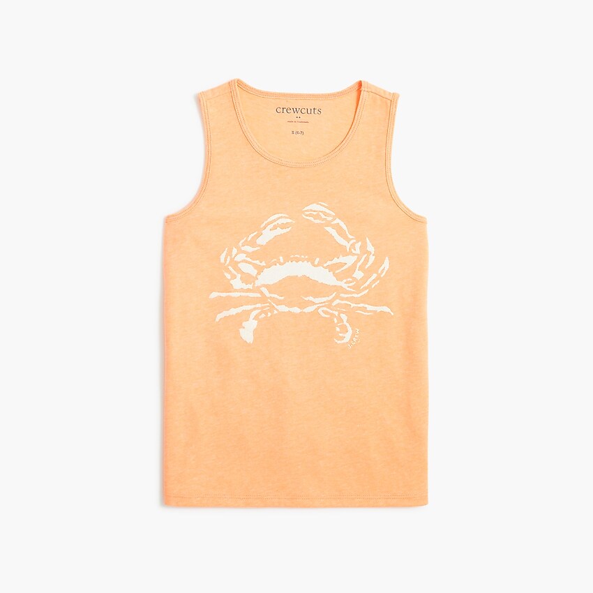 factory: girls' crab graphic tee for girls, right side, view zoomed