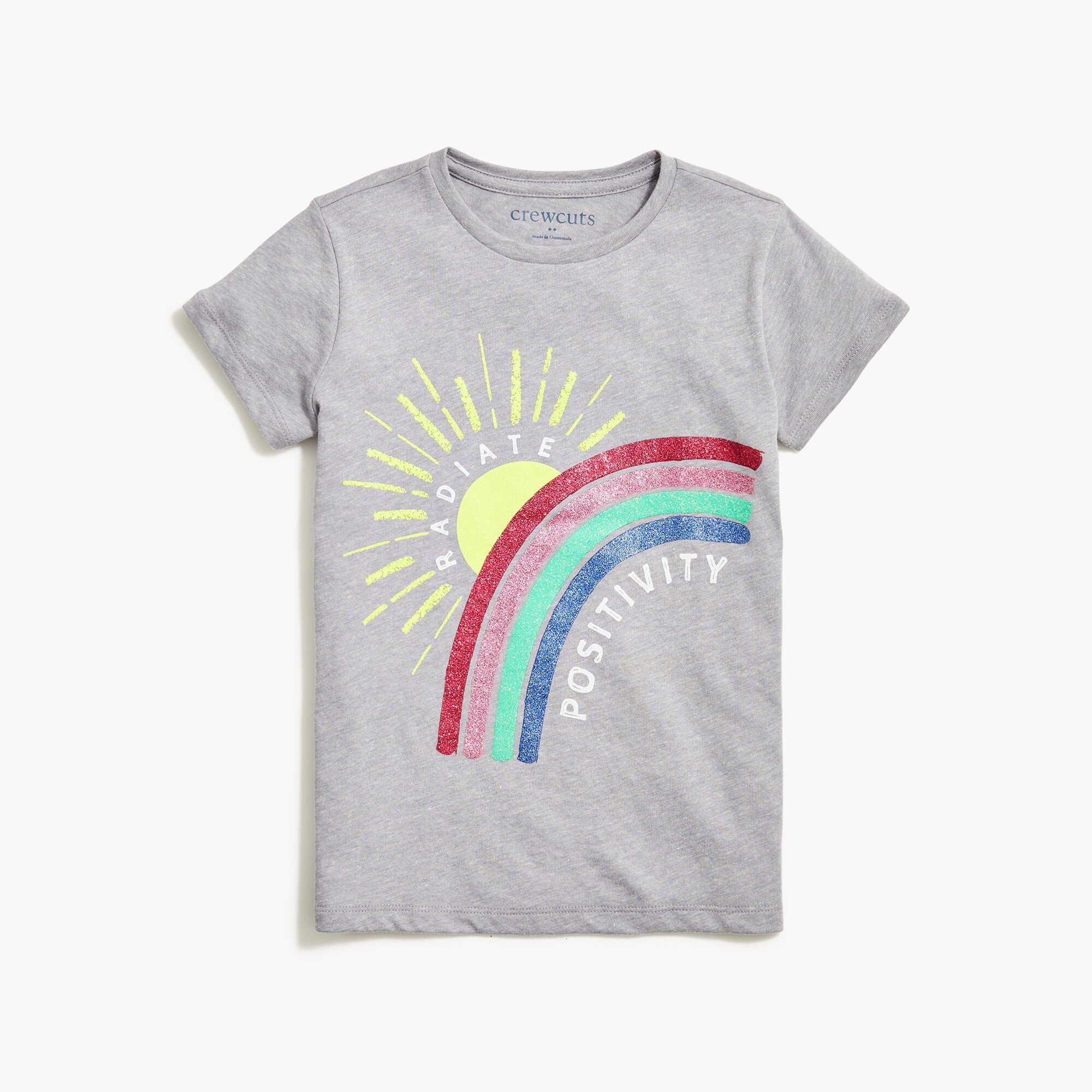 Girls' "radiate positivity" graphic tee