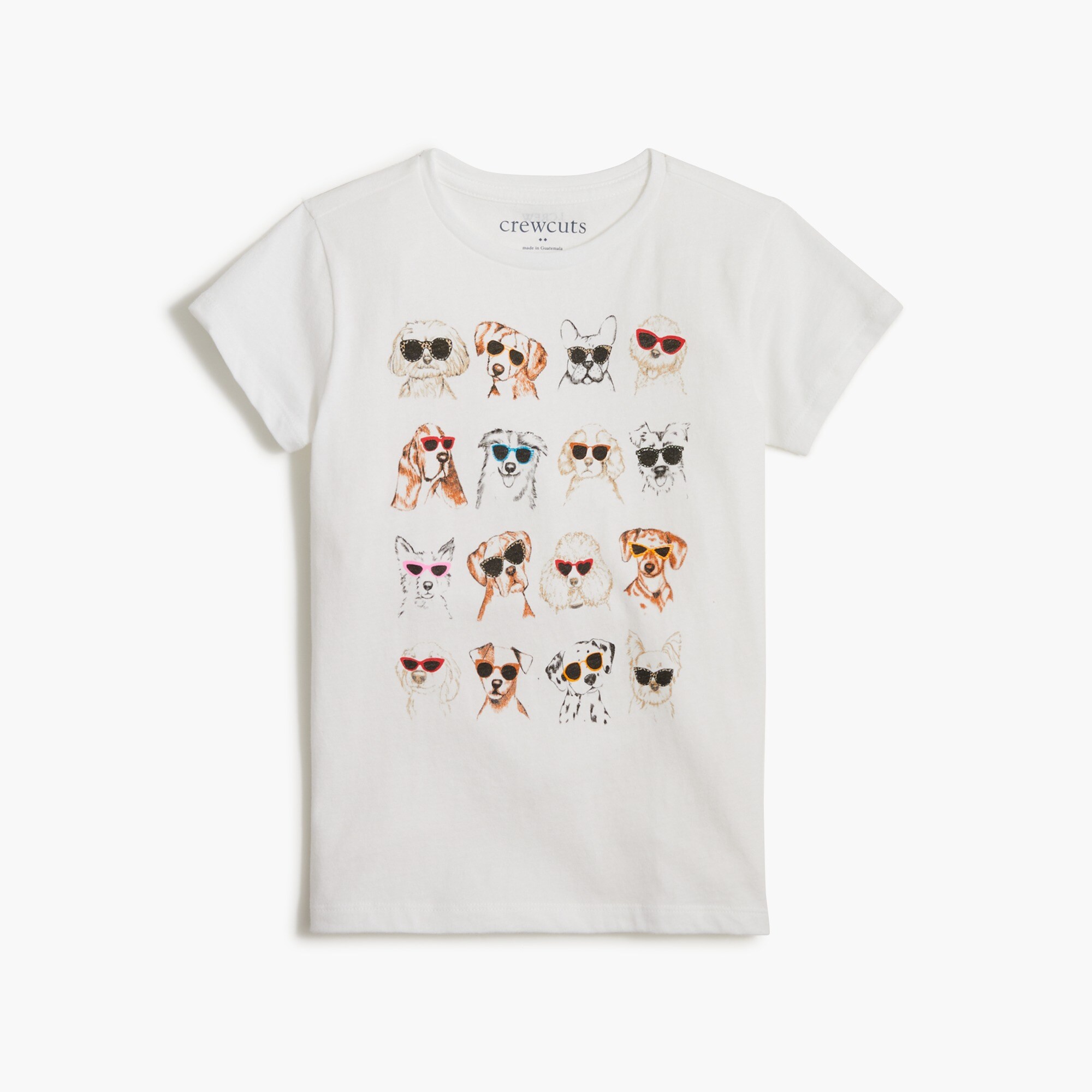 Girls' dogs with sunglasses graphic tee