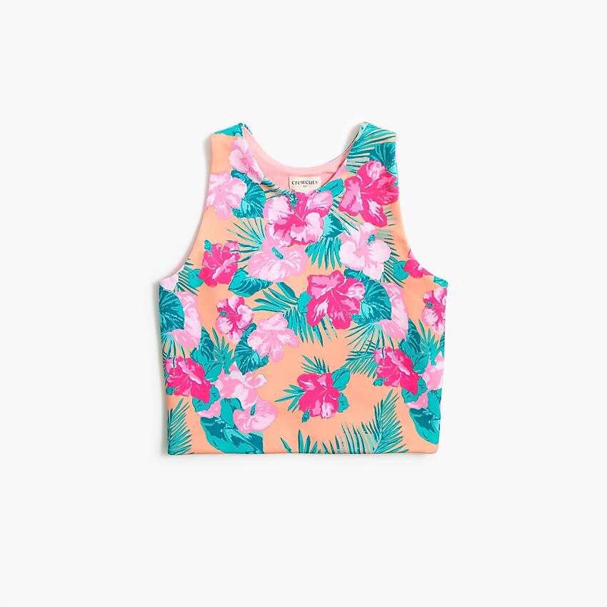 factory: girls' printed active tank top for girls, right side, view zoomed