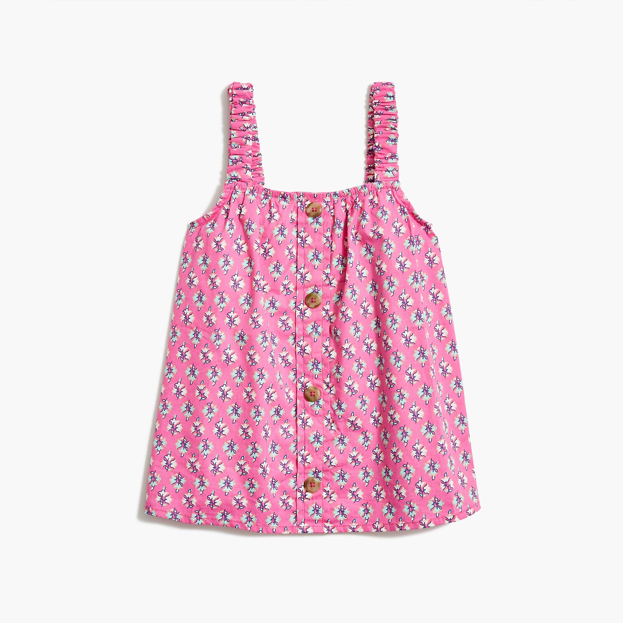 Girls' button-up poplin tank top