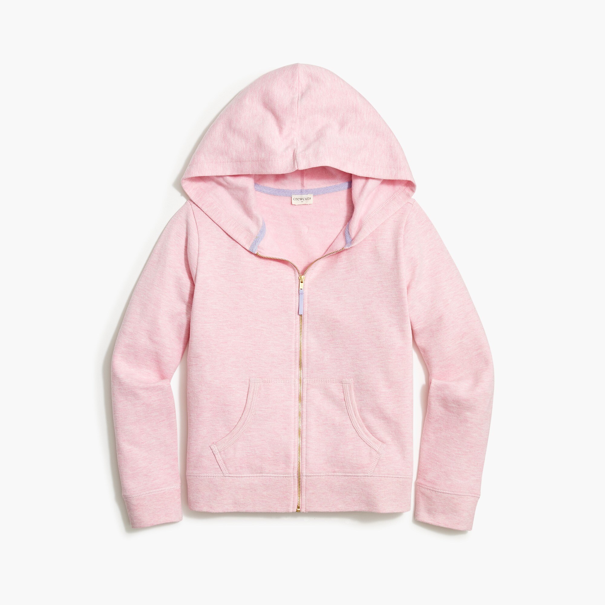 Girls' full-zip cotton-blend hoodie