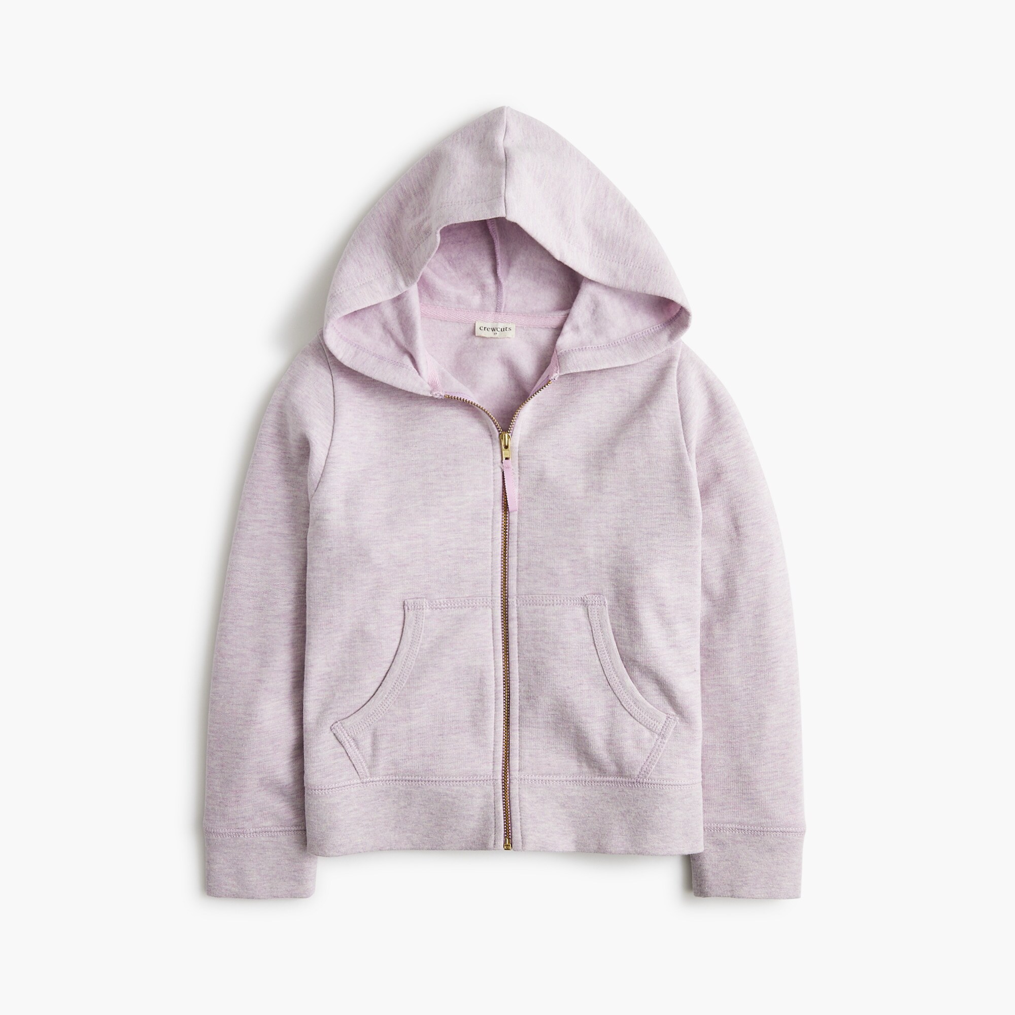Girls' full-zip cotton-blend hoodie