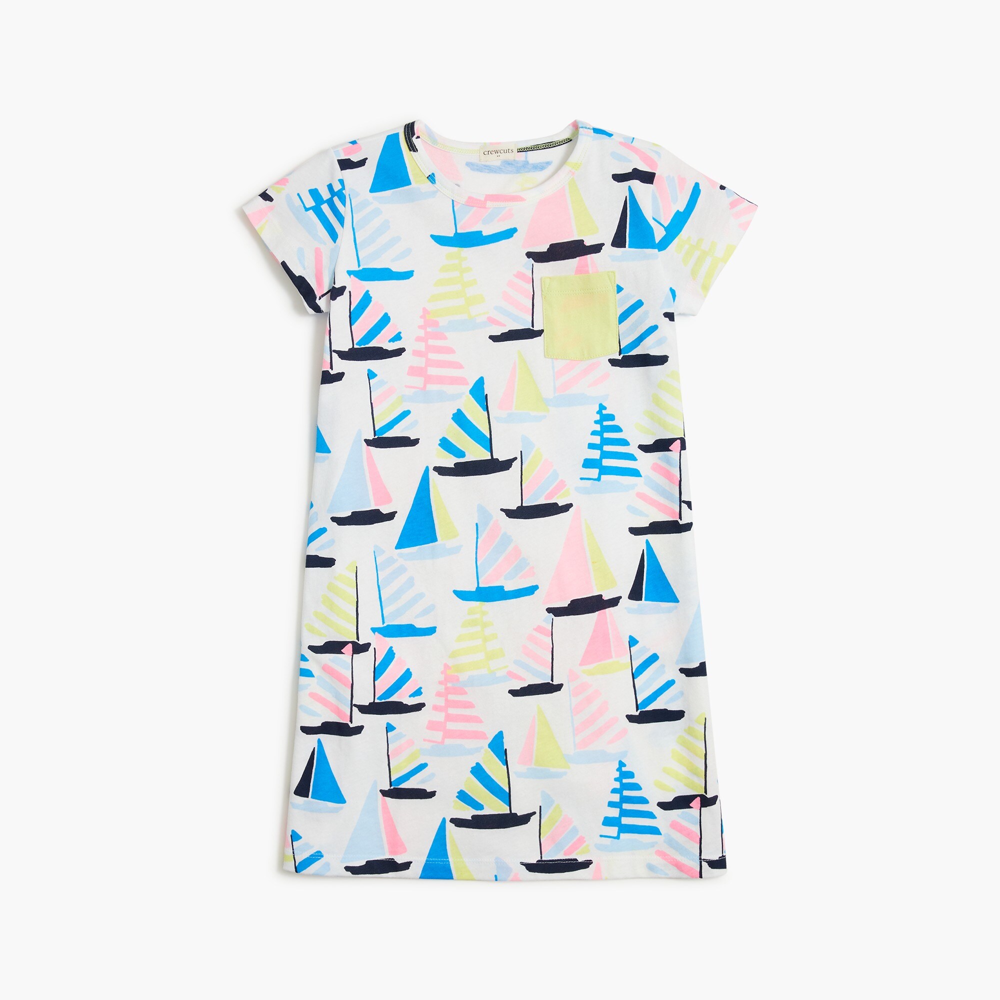 Girls' sailboat pocket T-shirt dress