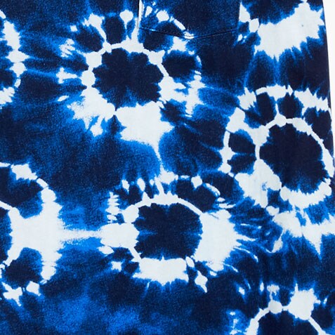 Girls' tie-dye T-shirt dress ANTIQUE NAVY WHITE girls' tie-dye t-shirt dress for girls