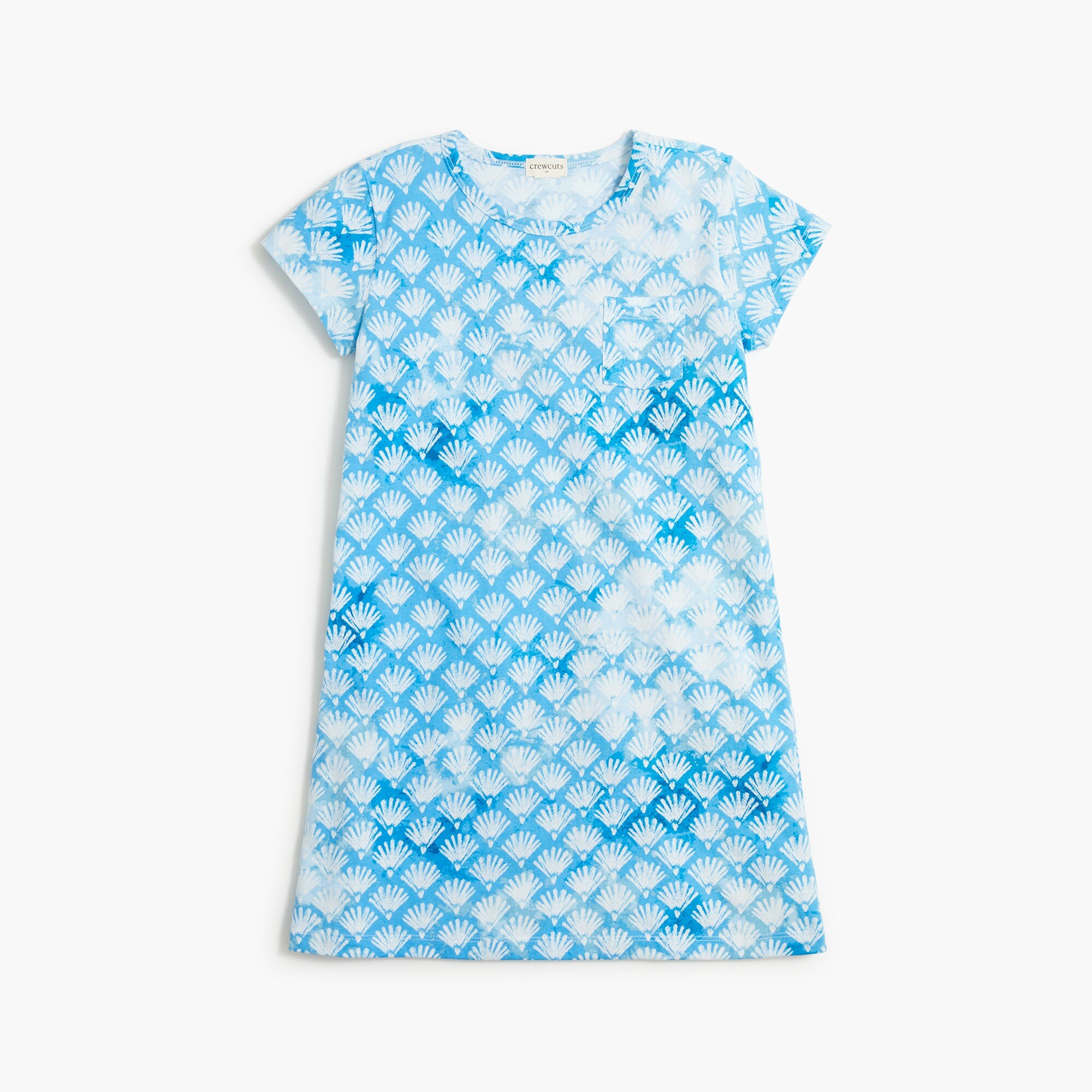 girls' blue shell t-shirt dress for girls