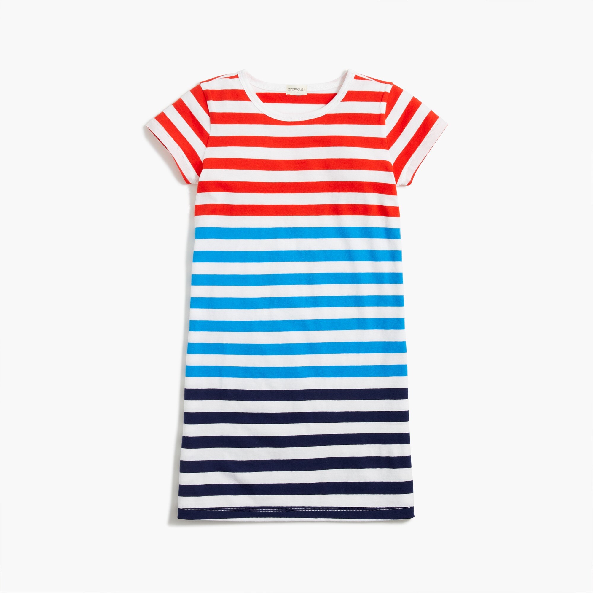 Girls' striped colorblock T-shirt dress