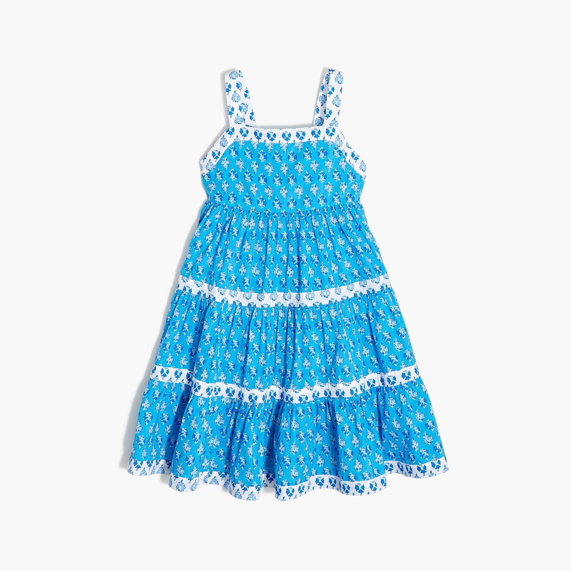 Girls' colorblock tiered dress