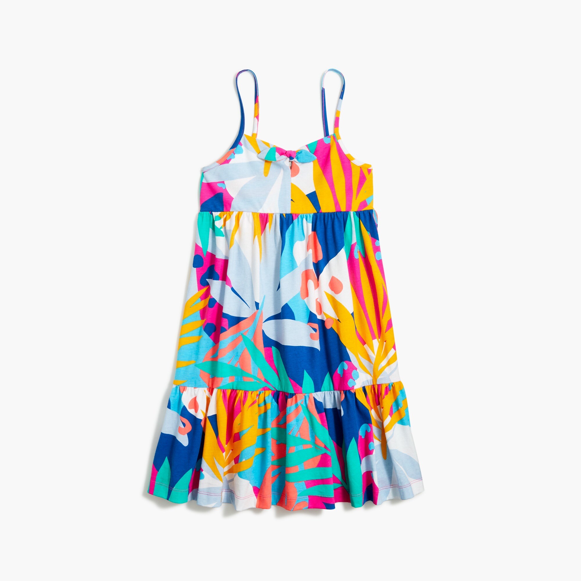 Girls' cotton floral midi dress