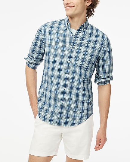 factory: plaid flex casual shirt for men