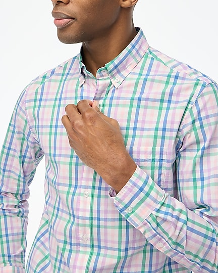 factory: plaid flex casual shirt for men