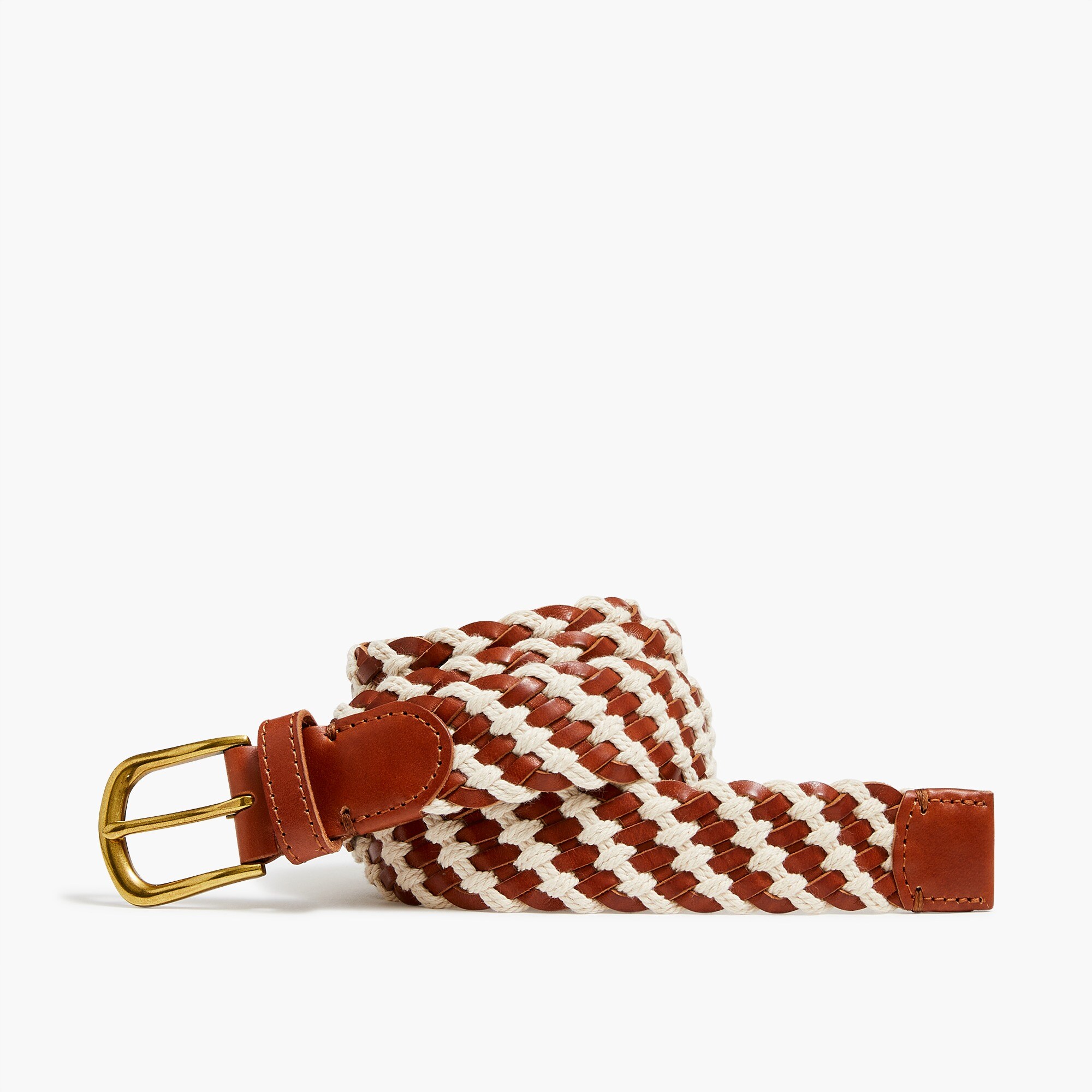 Braided-leather rope belt