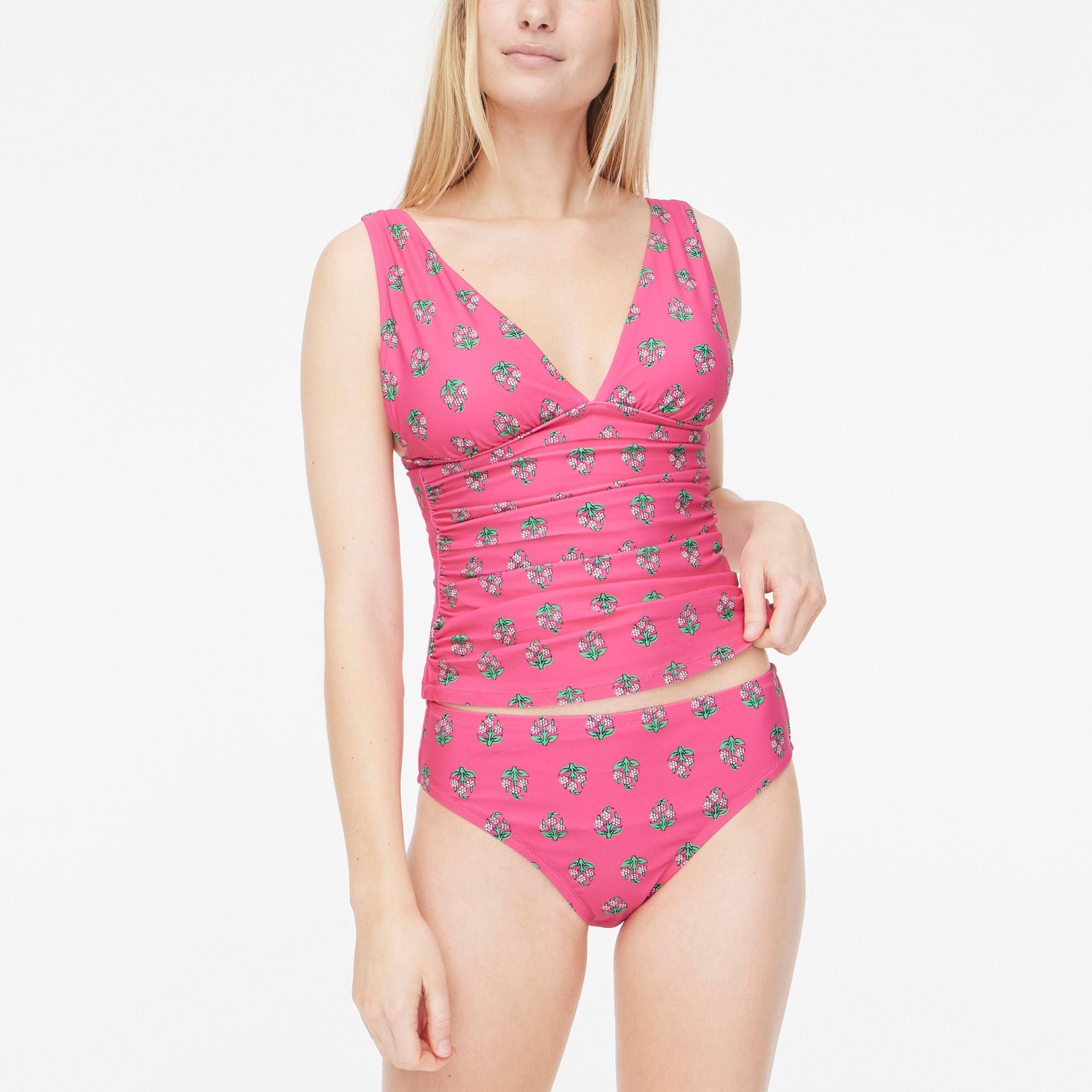 Printed mid-rise bikini bottom