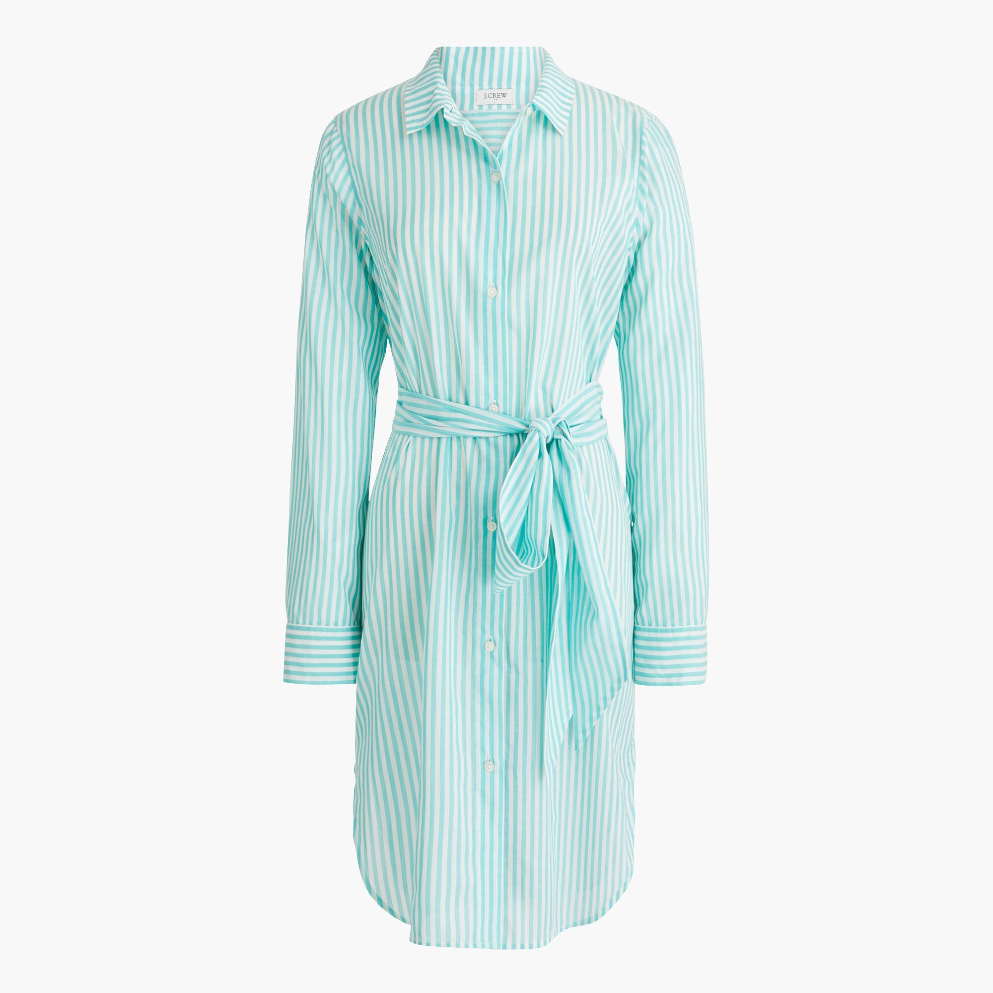 Striped shirt-dress cover-up