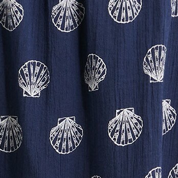 Seashell bow cover-up ANTIQUE NAVY WHITE factory: seashell bow cover-up for women