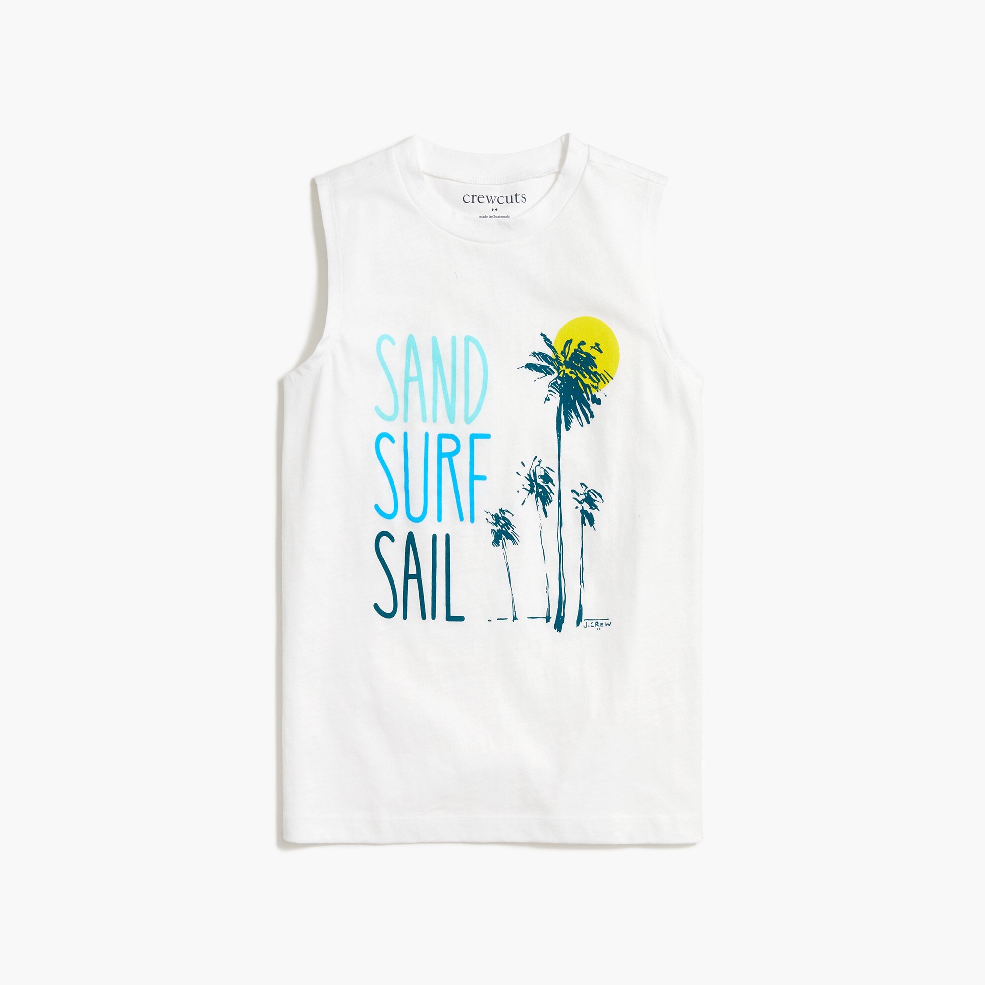 Boys' "sand surf sail" graphic tank top