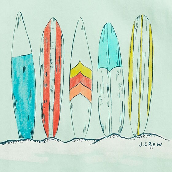 Boys' surfboard graphic tee ICY MINT factory: boys' surfboard graphic tee for boys