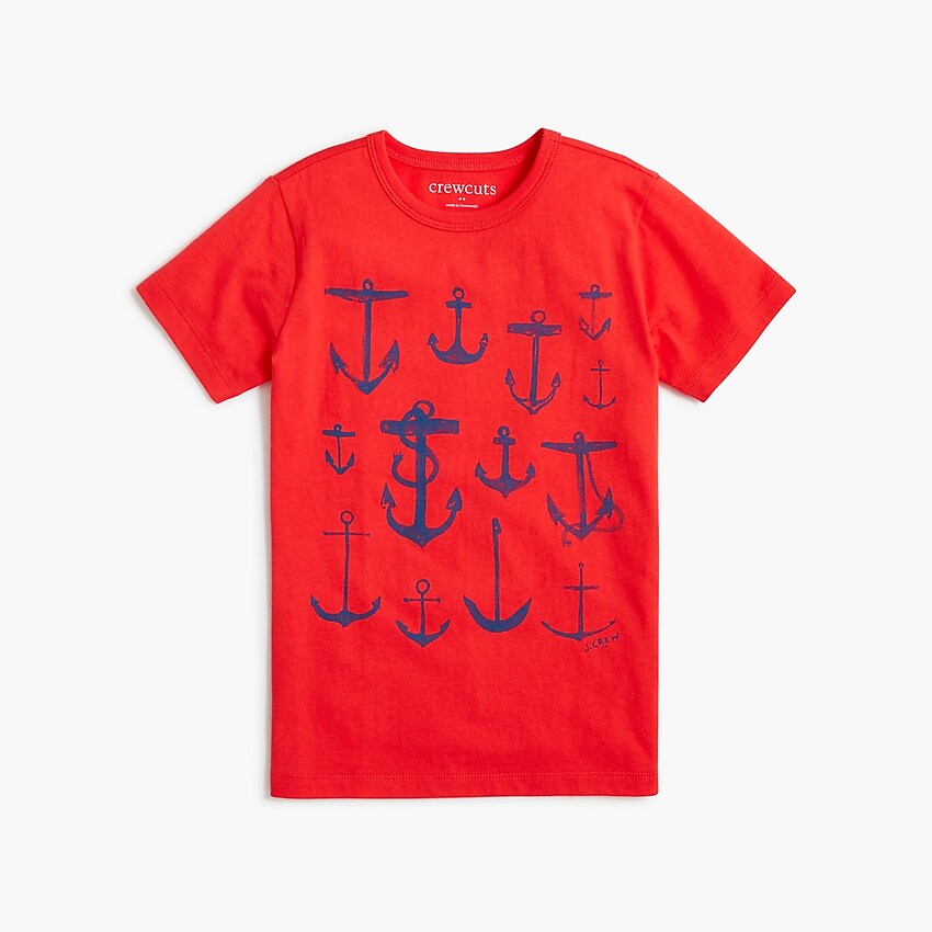 factory: boys' anchor graphic tee for boys, right side, view zoomed