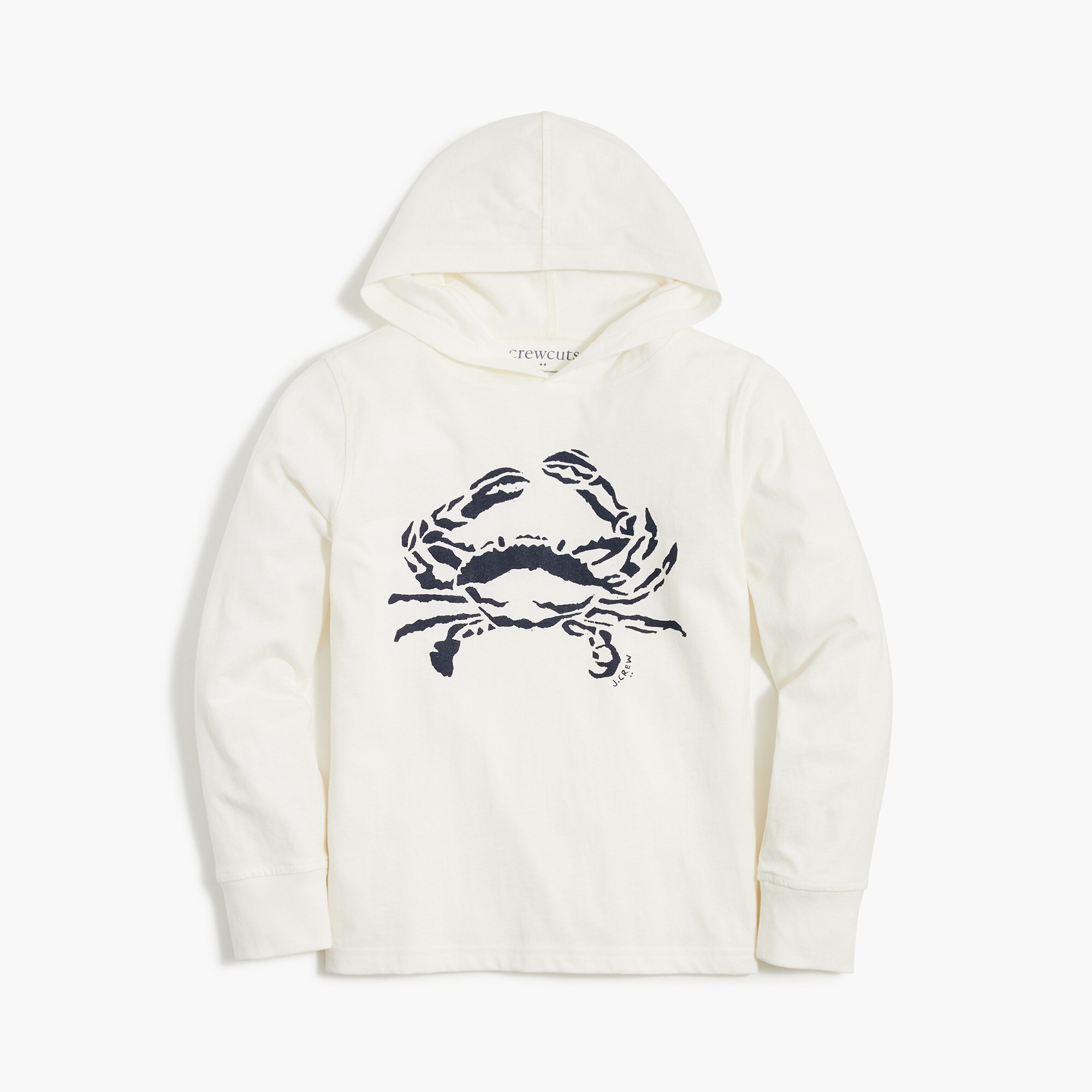 Boys' long-sleeve crab jersey hoodie tee