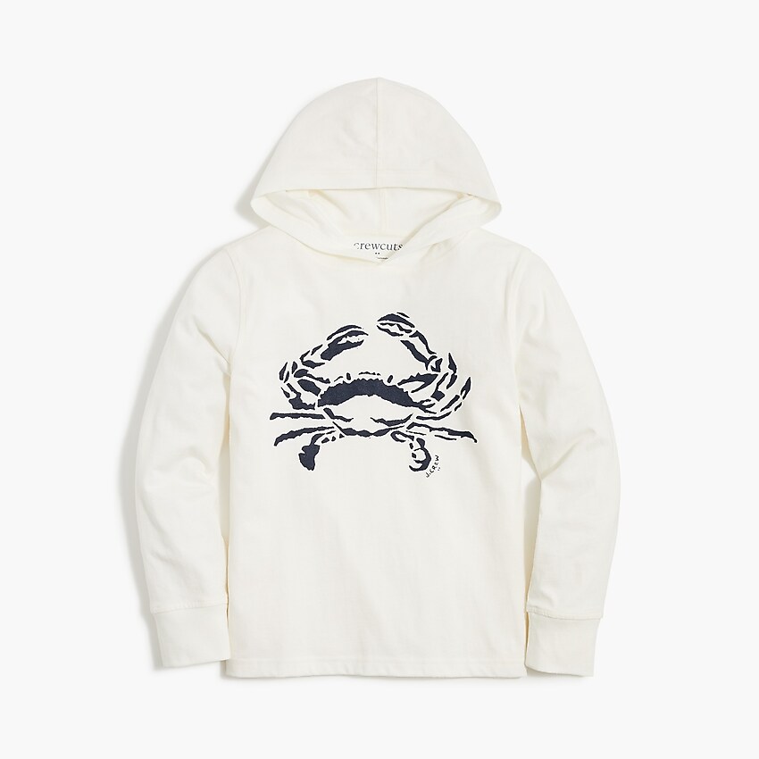 factory: boys' long-sleeve crab jersey hoodie tee for boys, right side, view zoomed