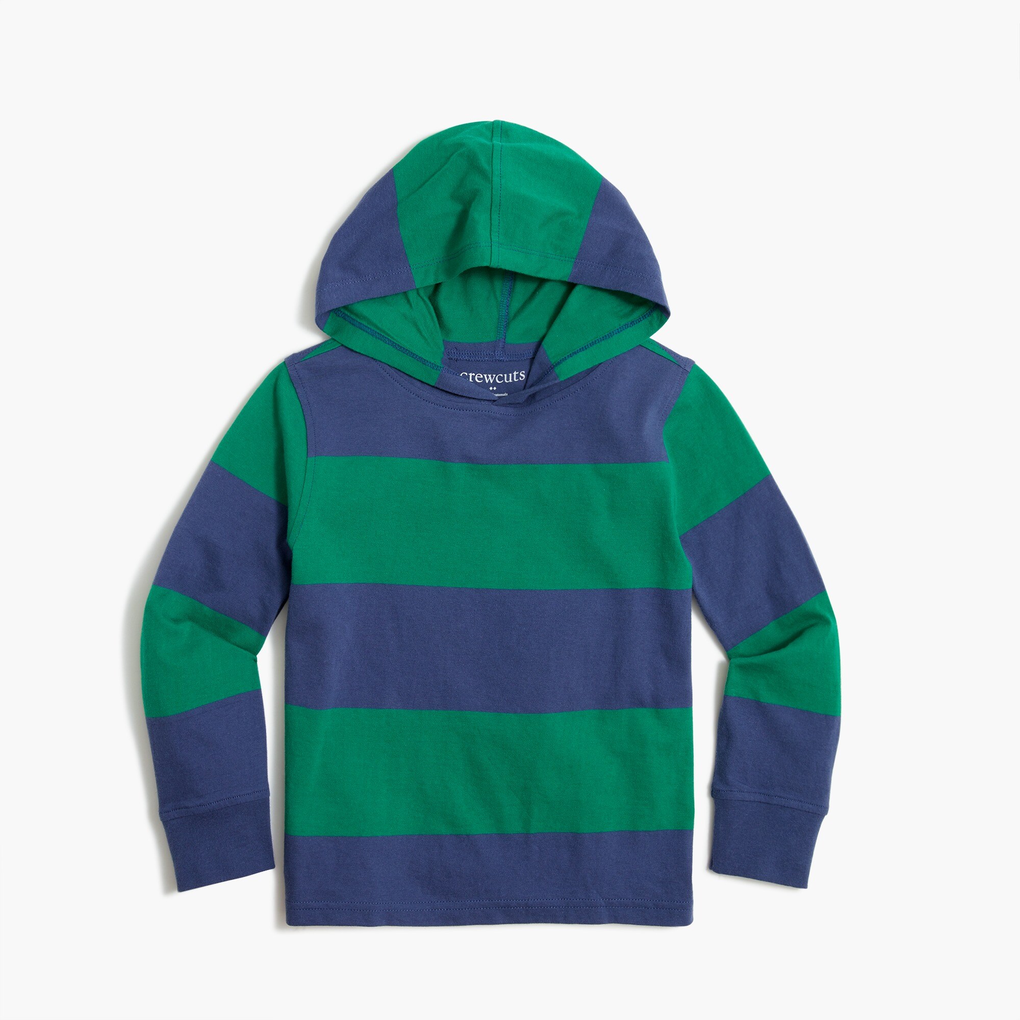 Boys' long-sleeve striped hooded tee