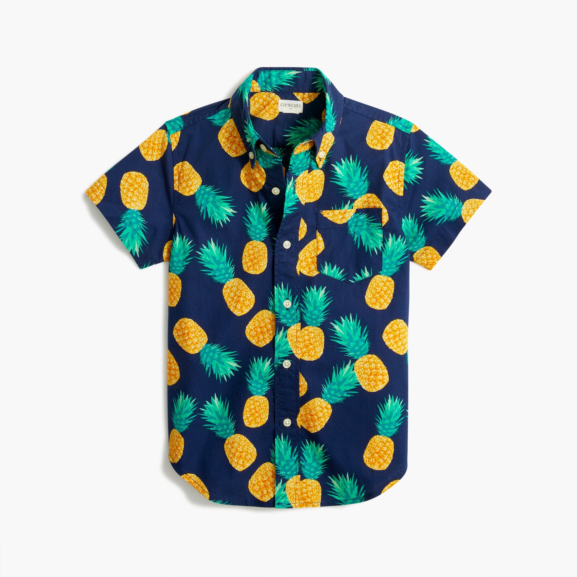 Boys' short-sleeve pineapple washed shirt