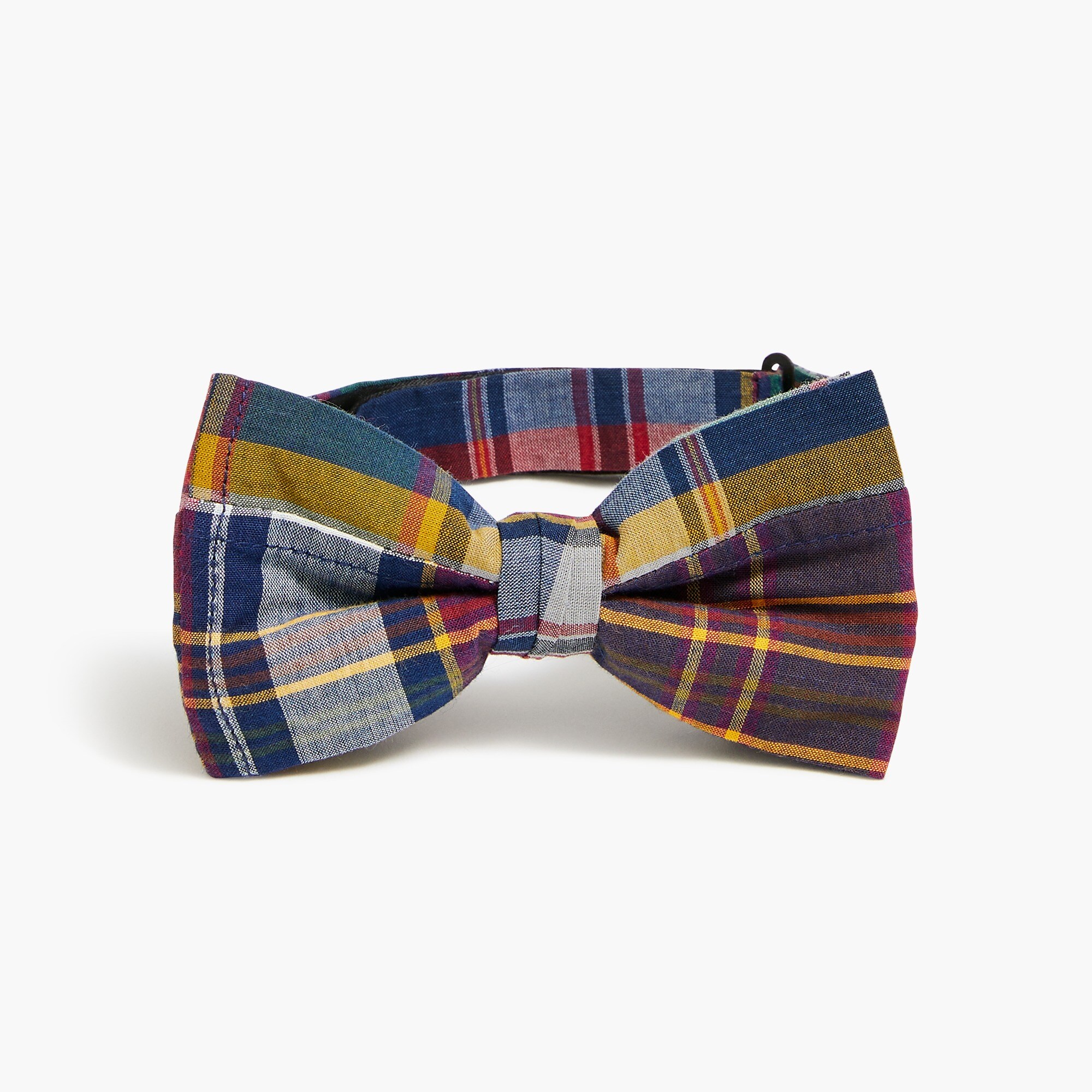 Mixed-plaid bow tie