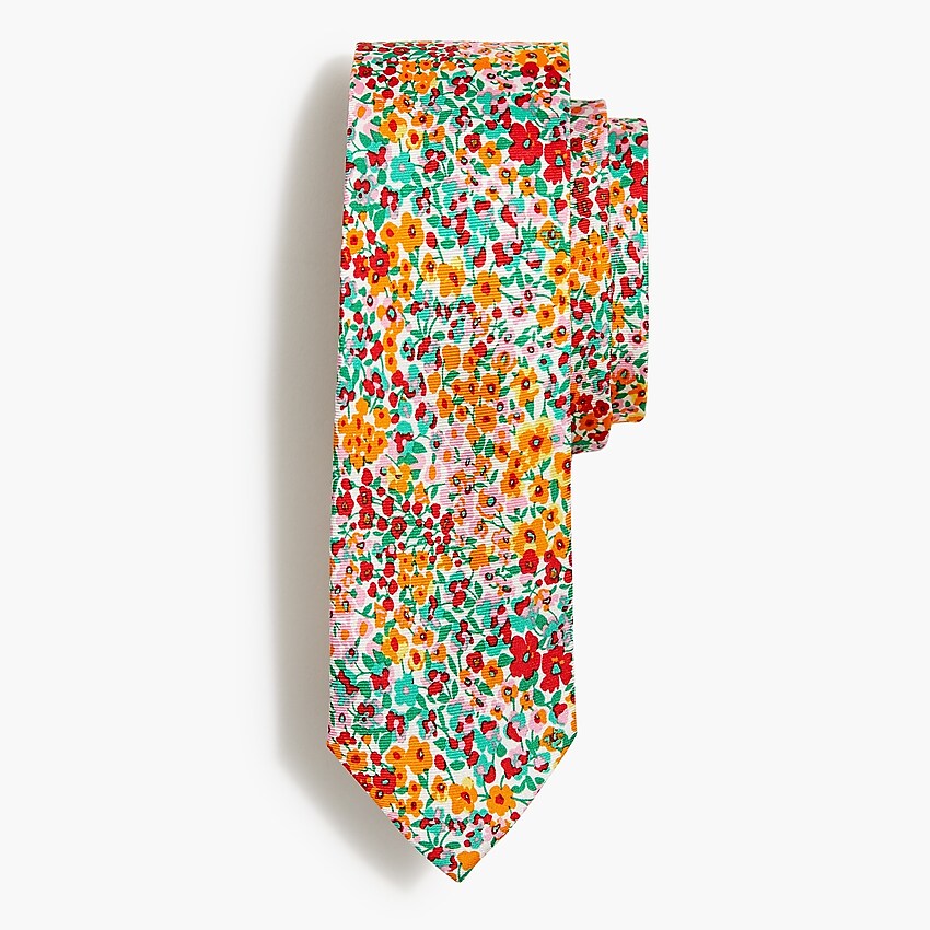 factory: ditsy floral tie for men, right side, view zoomed
