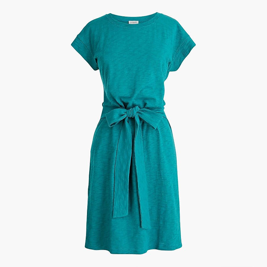 factory: short-sleeve tie-waist t-shirt dress for women, right side, view zoomed