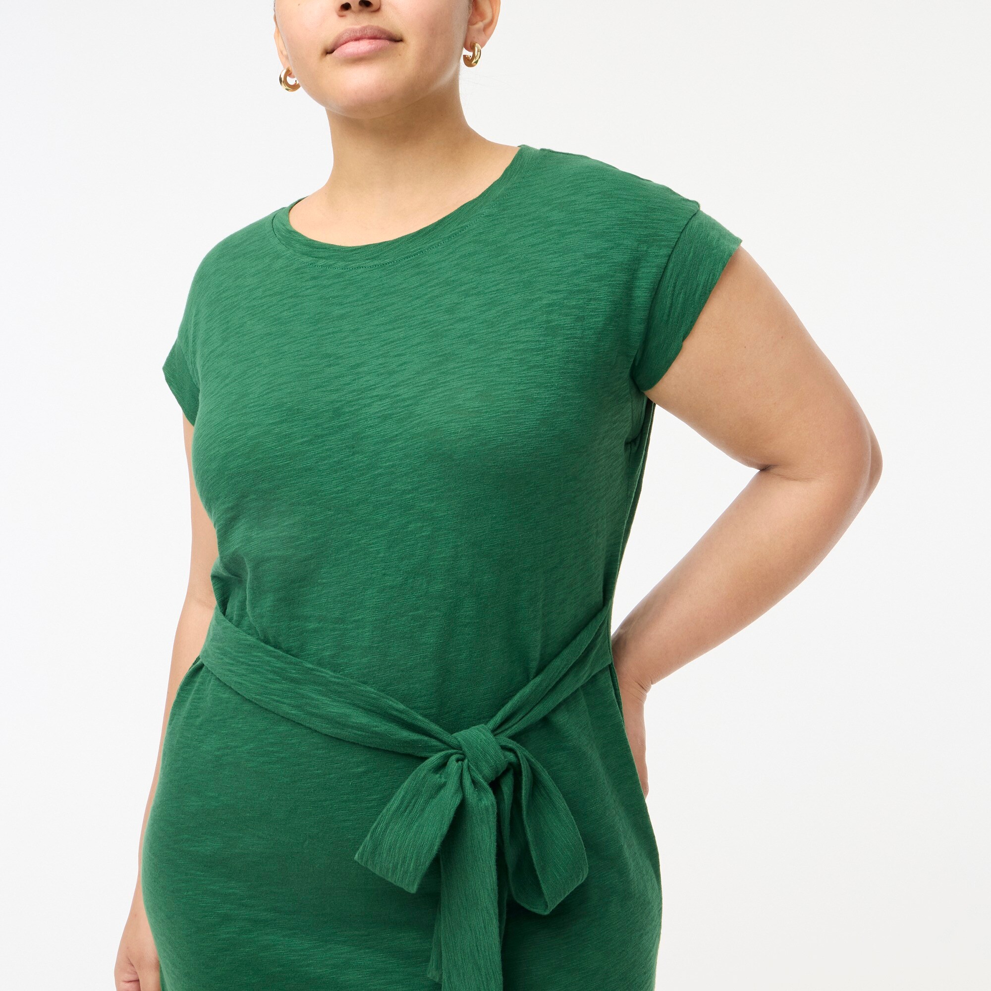 Short-sleeve tie-waist T-shirt dress