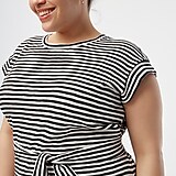 Short-sleeve striped tie-waist T-shirt dress