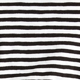 Short-sleeve striped tie-waist T-shirt dress BLACK WHITE 