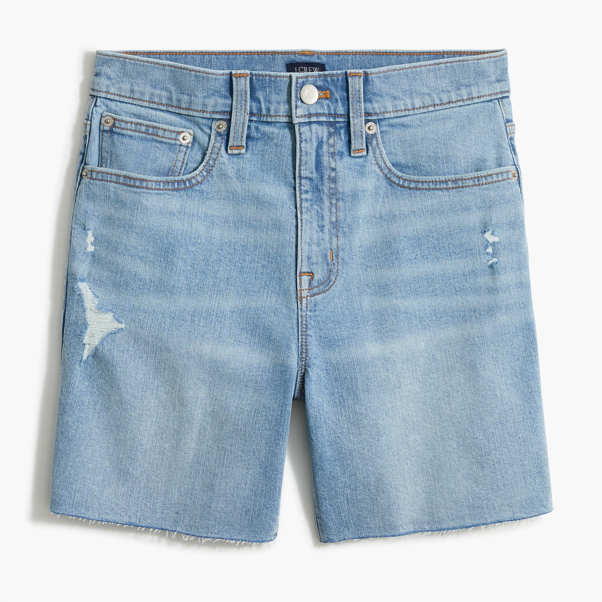 6" denim short in blue wash for women