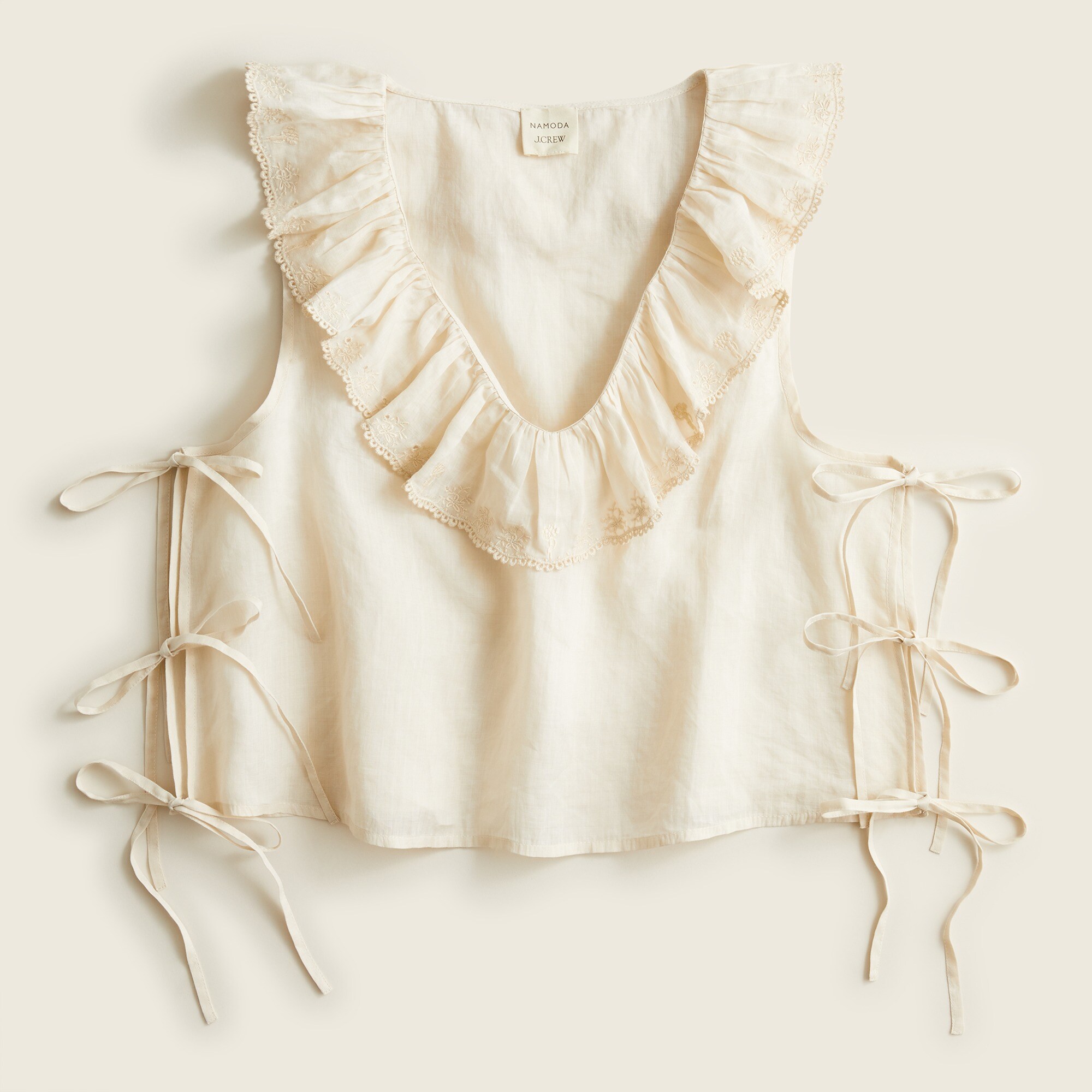 Cassi Namoda X J.Crew limited-edition ruffle cropped tank