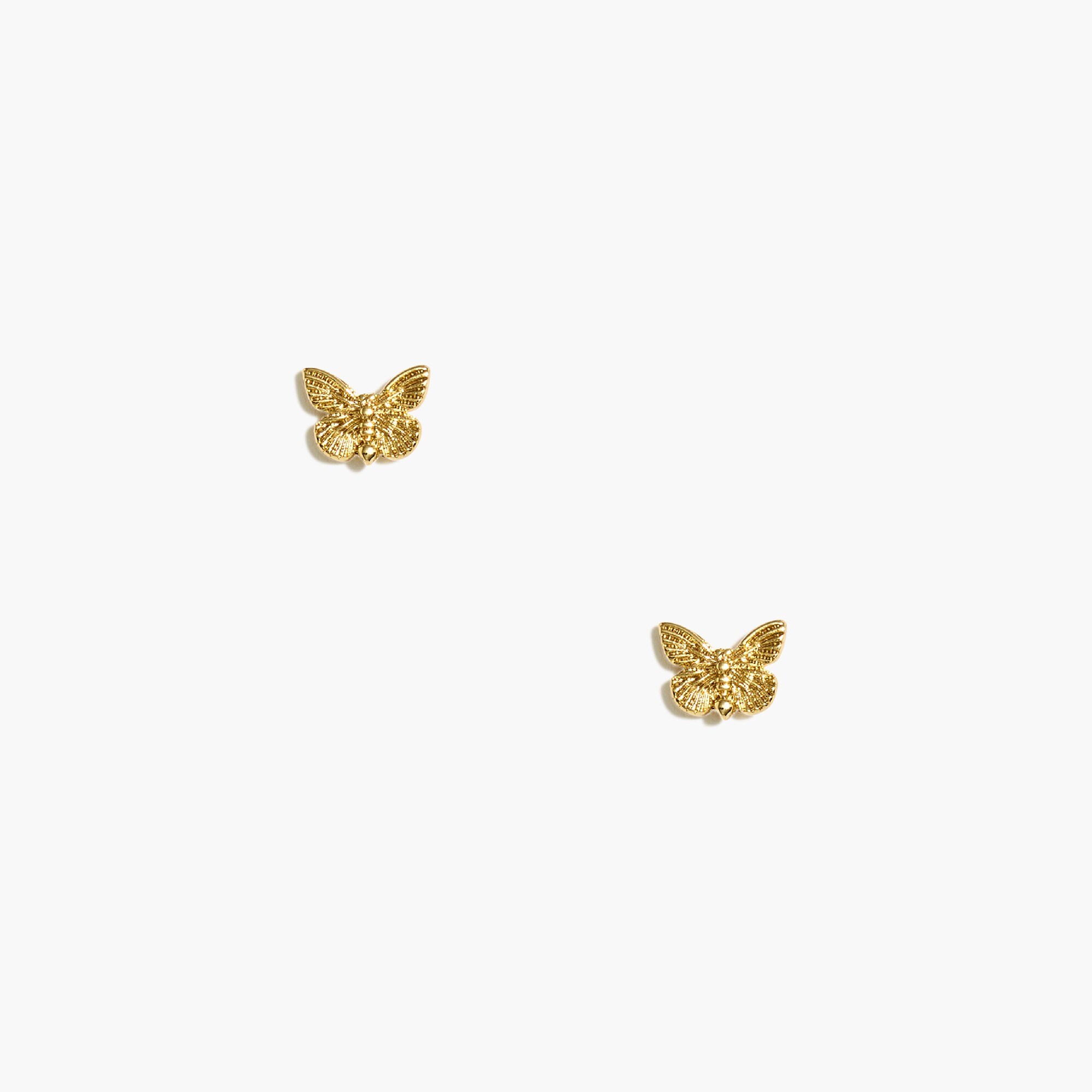 Gold butterfly stud earrings