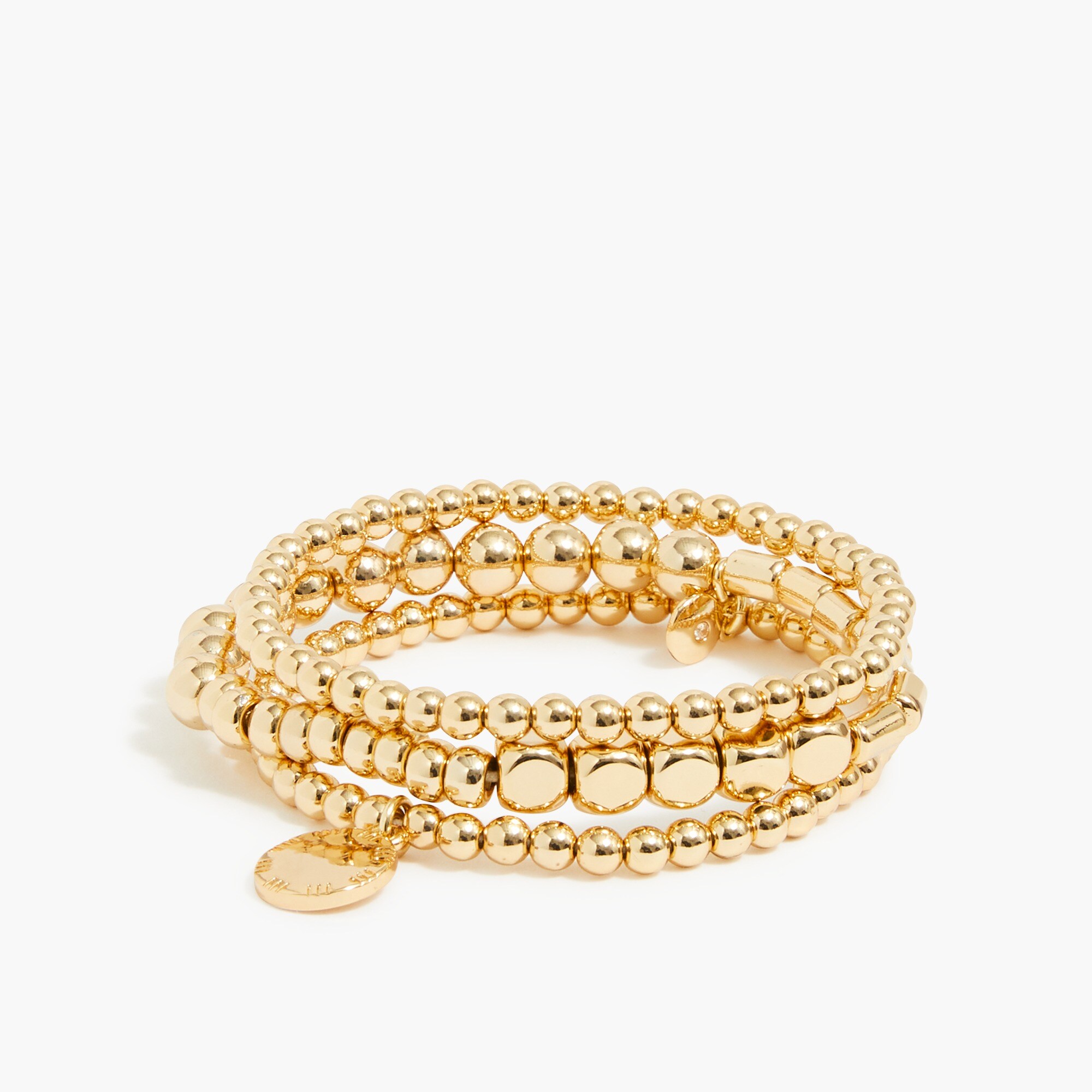 Beaded ball bracelets set-of-three