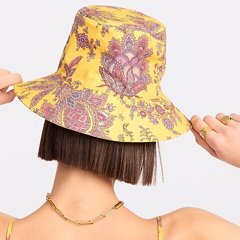 womens Reversible bucket hat in Ratti® golden paisley