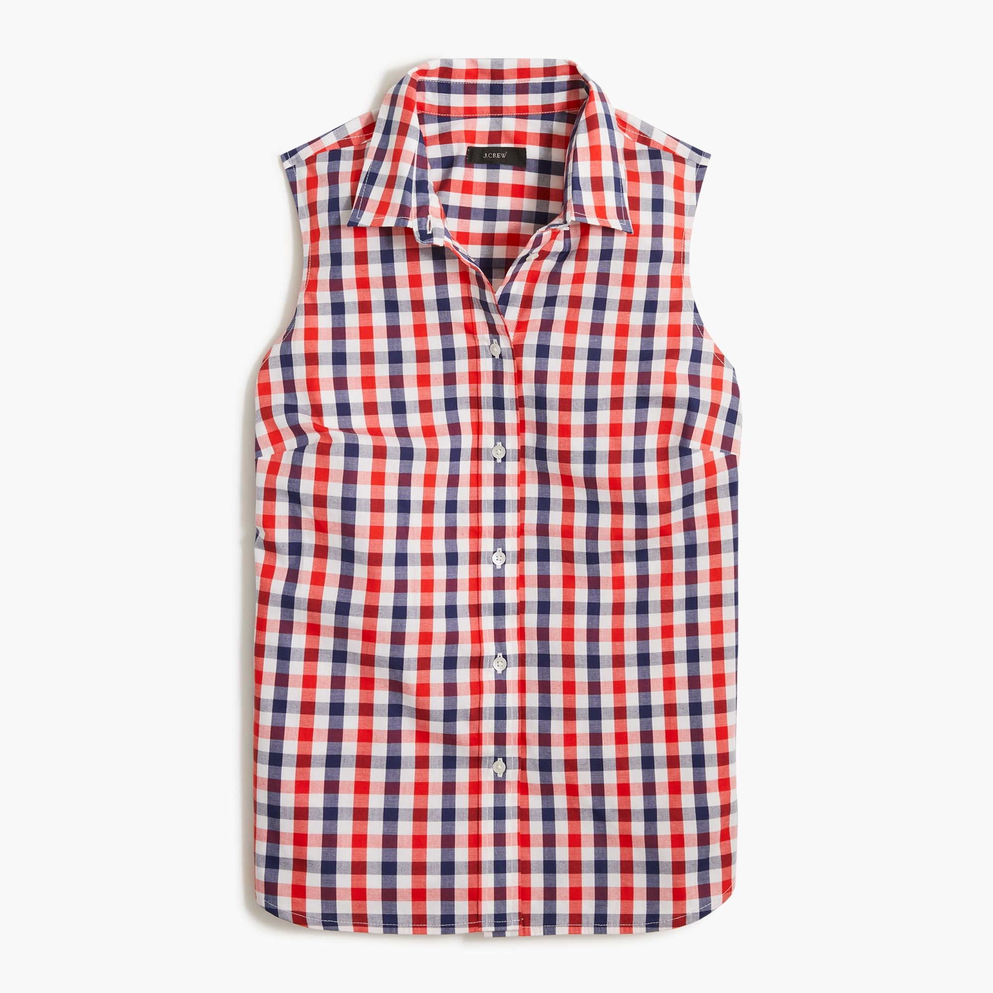 sleeveless cotton poplin top in signature fit for women