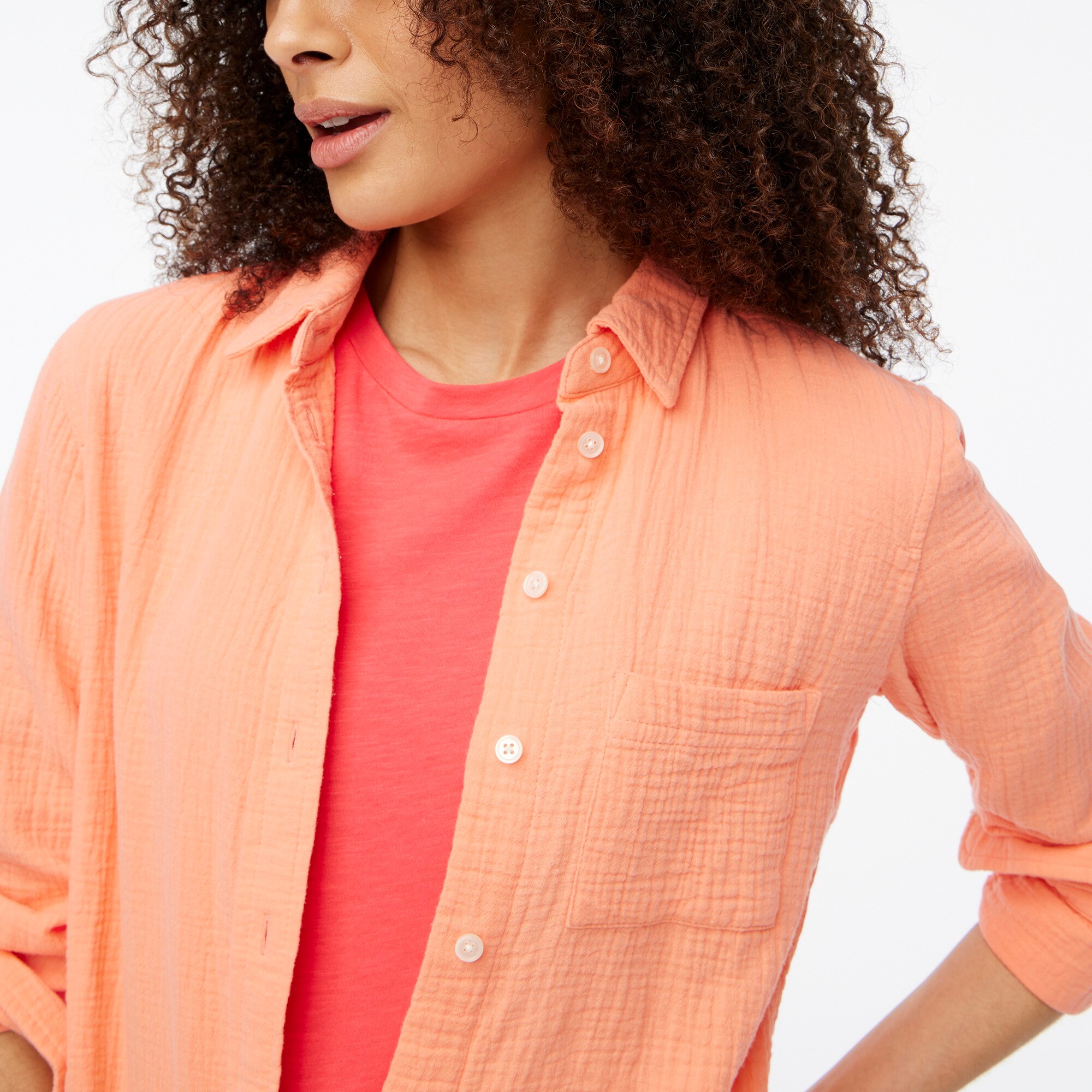 Gauze button-up shirt