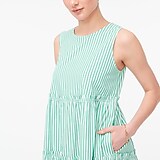 Petite Sleeveless striped tiered midi dress
