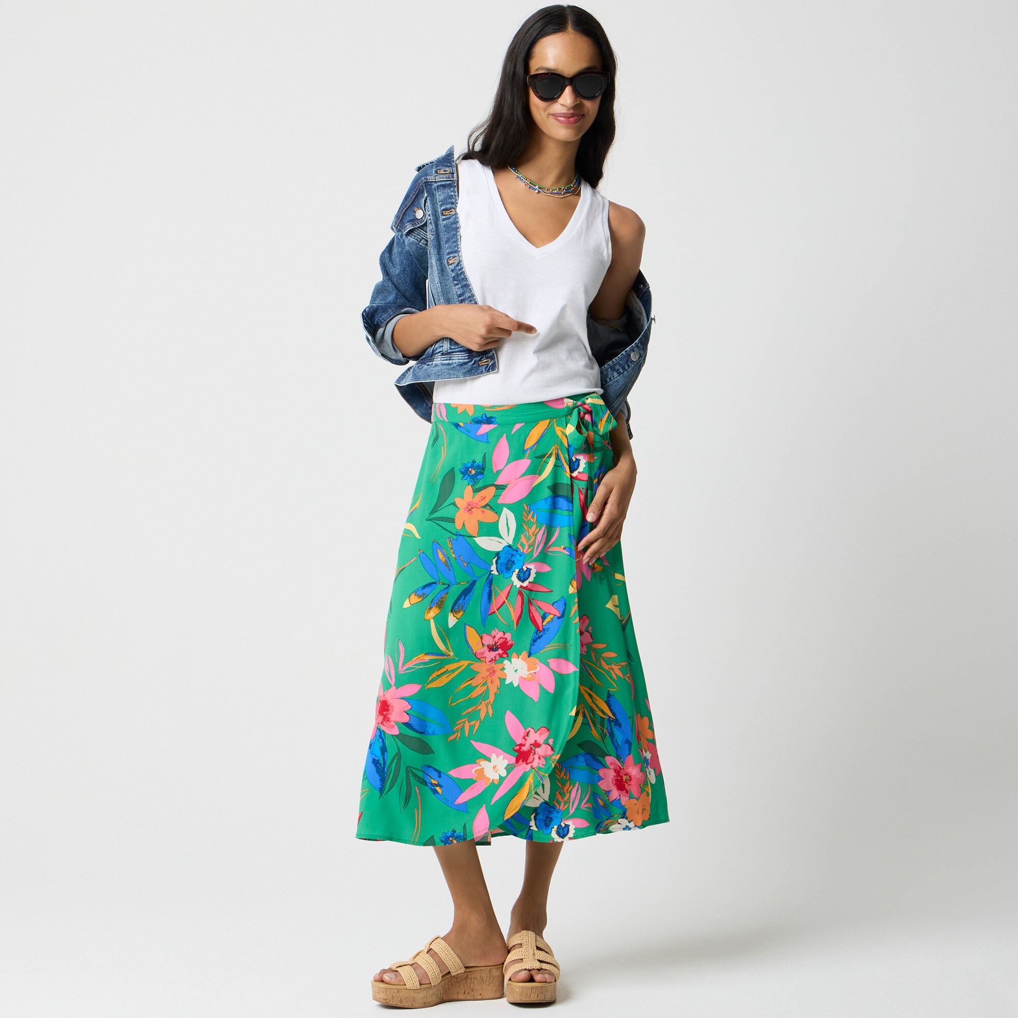 womens Wrap midi skirt