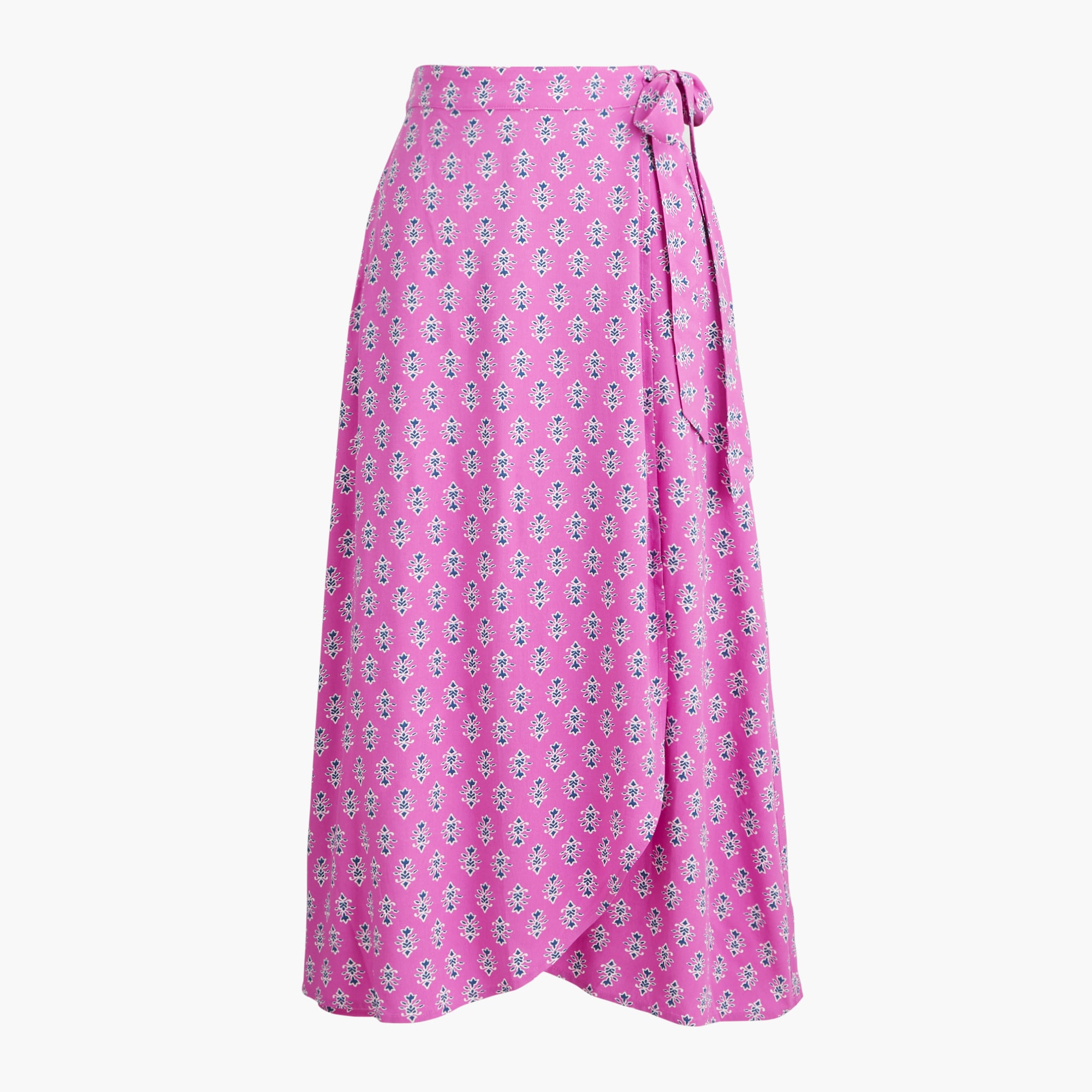 printed faux-wrap skirt for women