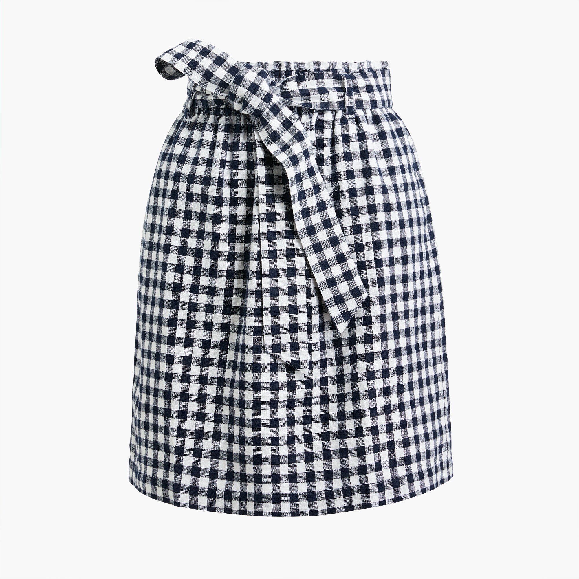 linen-cotton paper-bag mini skirt for women