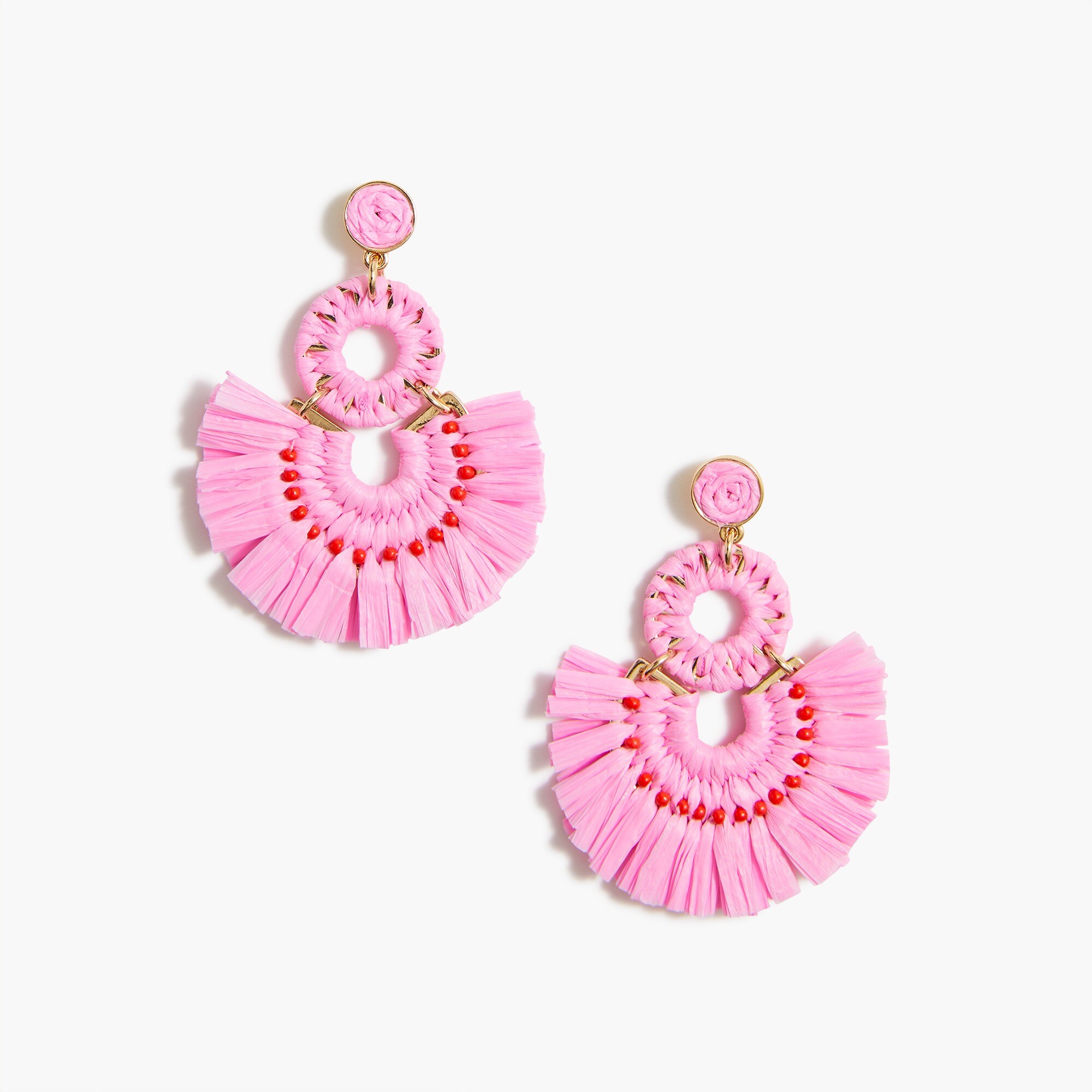 Raffia fan earrings